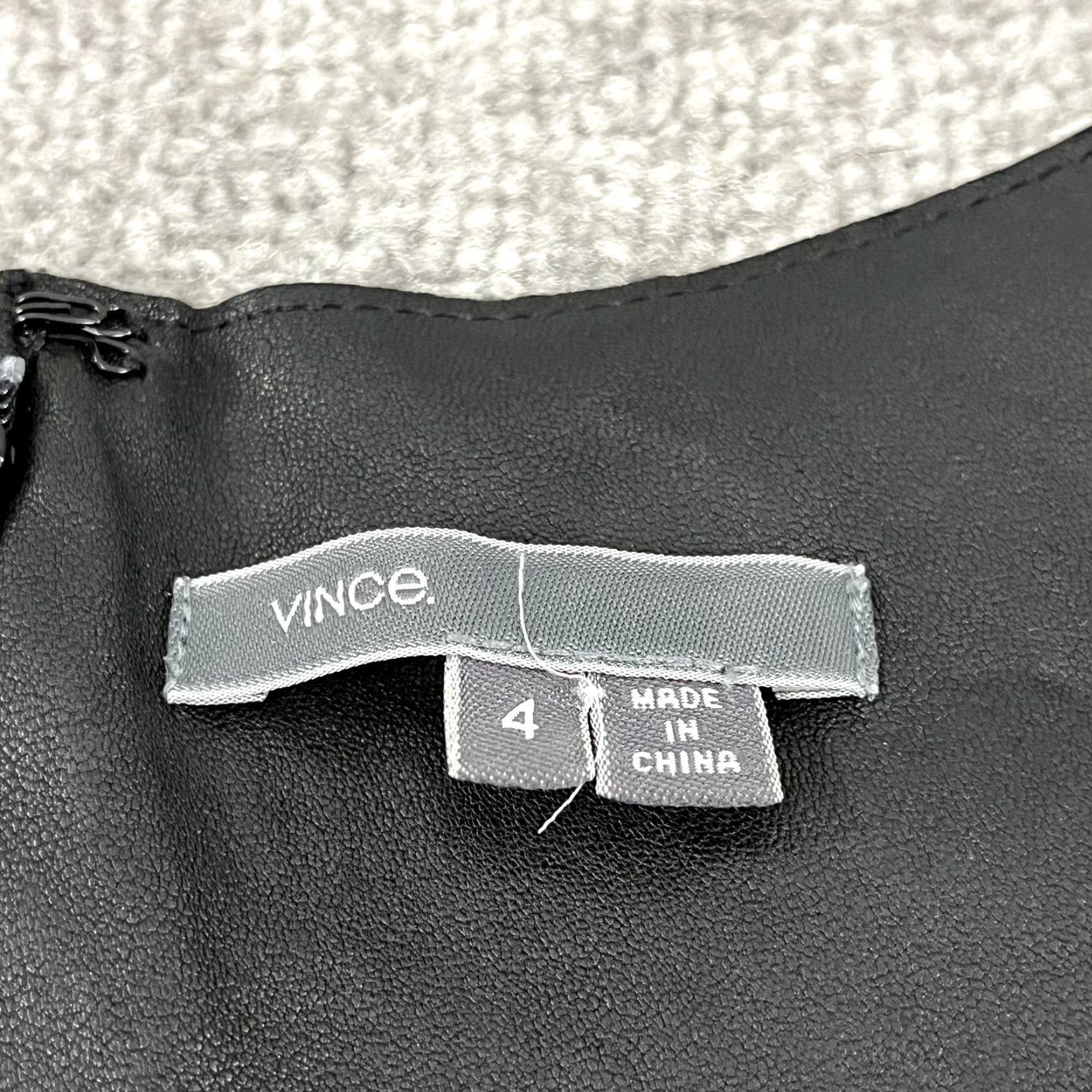 Vince Vince Dress Womens Short Leather Bodycon LBD Sleeveless Black 4 Zip Scoop Neck Stretch Pockets Classic Designer Sexy Size S / US 4 / IT 40 - 2 Thumbnail