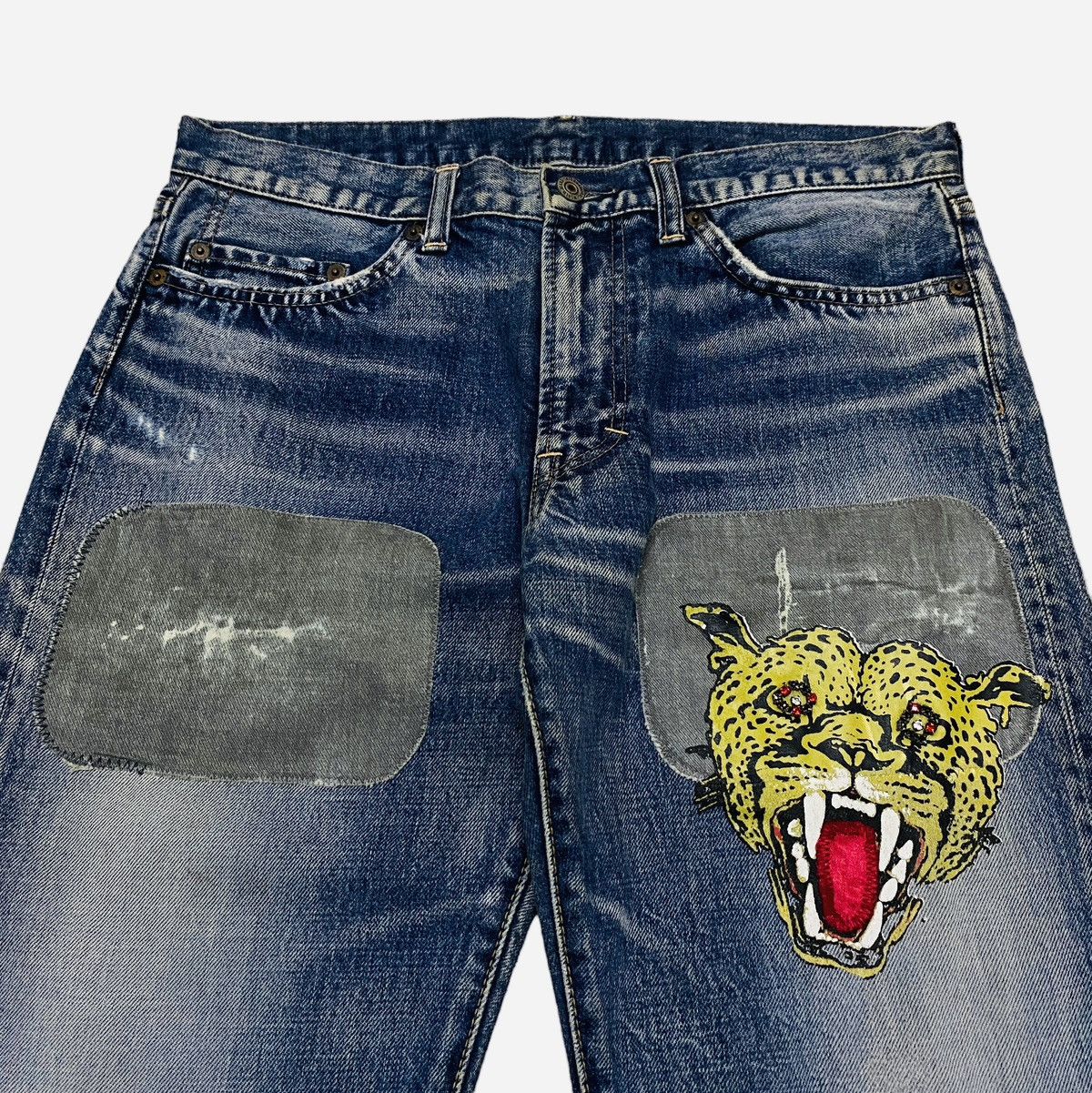 14th Addiction × Japanese Brand × Le Grande Bleu (L.G.B.) Rare Design Vintage Japanese Brand RNA Patchwork Jeans 1990s Size US 33 - 3 Thumbnail