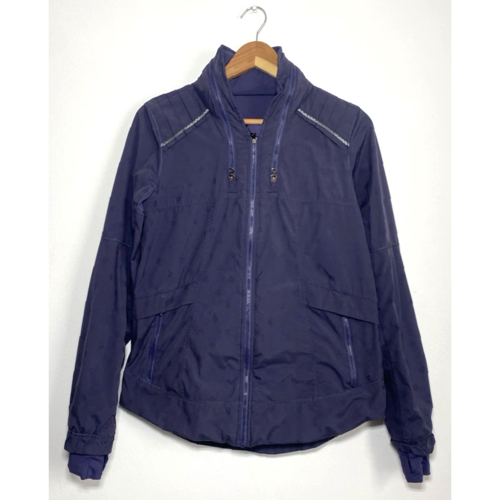 Lululemon Lululemon Women's Spring Forward Jacket Cadet Blue Stripe Dot Sz 6 Windbreaker Size M / US 6-8 / IT 42-44 - 5 Thumbnail