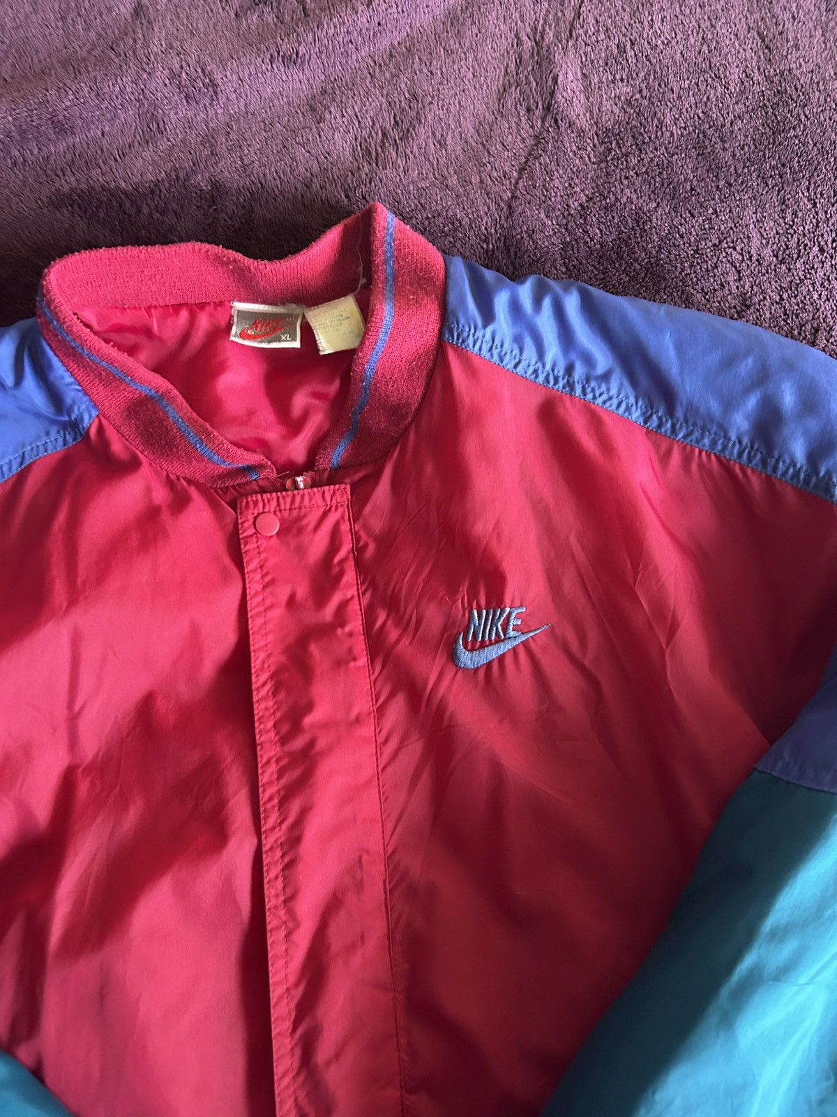 Vintage 80s 90s Nike Colorblock Bomber Jacket XL (Fits M)
