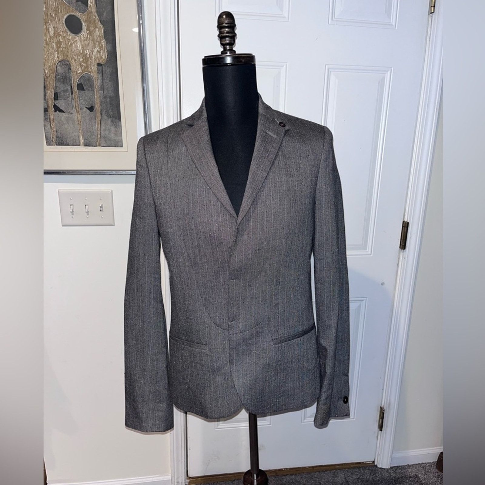 Patrizia Pepe Patrizia Pepe Gray Pinstripe Blazer Jacket 38S Made In Italy Size 38S - 1 Thumbnail