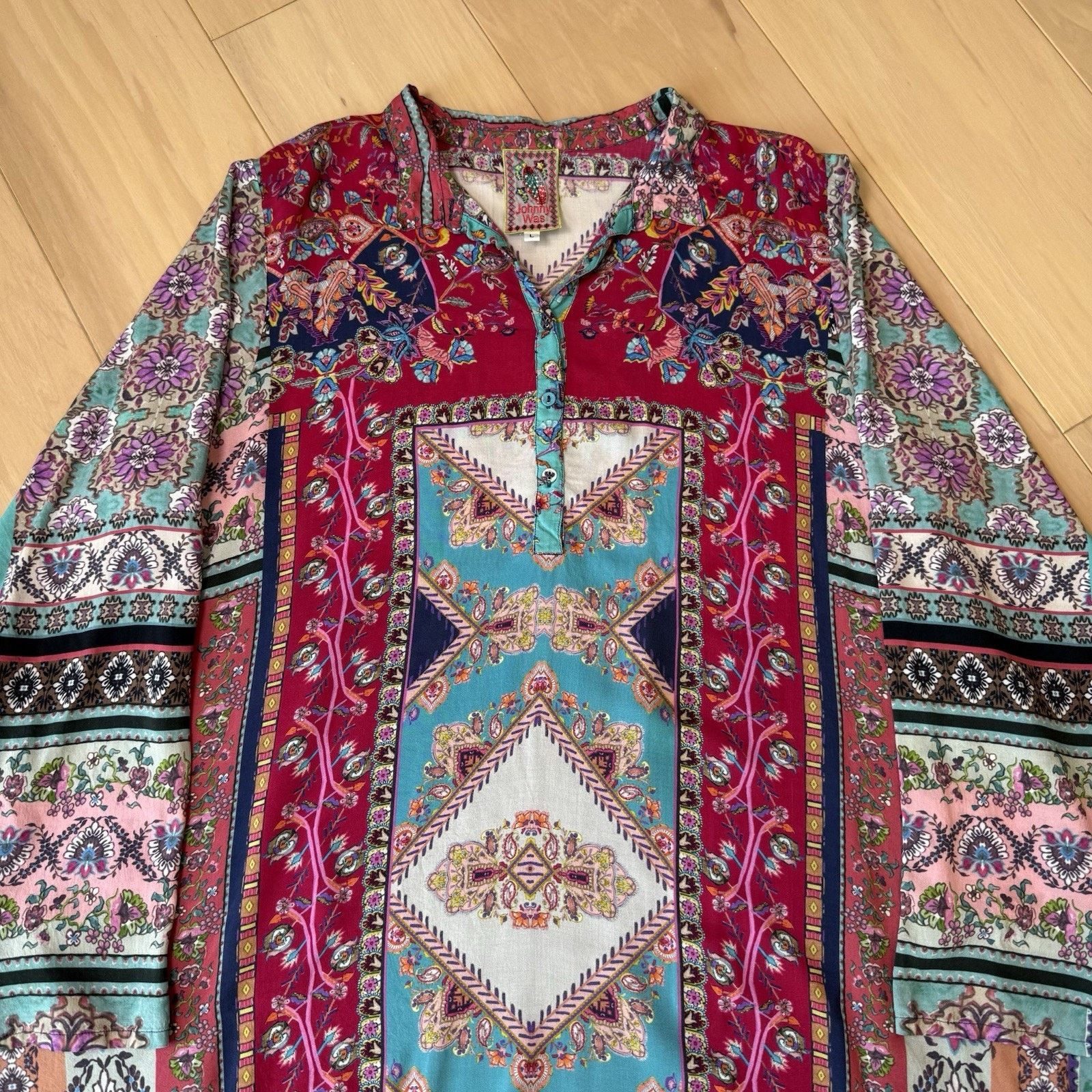 Johnny Was Johnny Was Meco Scarf Print Tunic Women's Large Multicolor Size L / US 10 / IT 46 - 4 Thumbnail