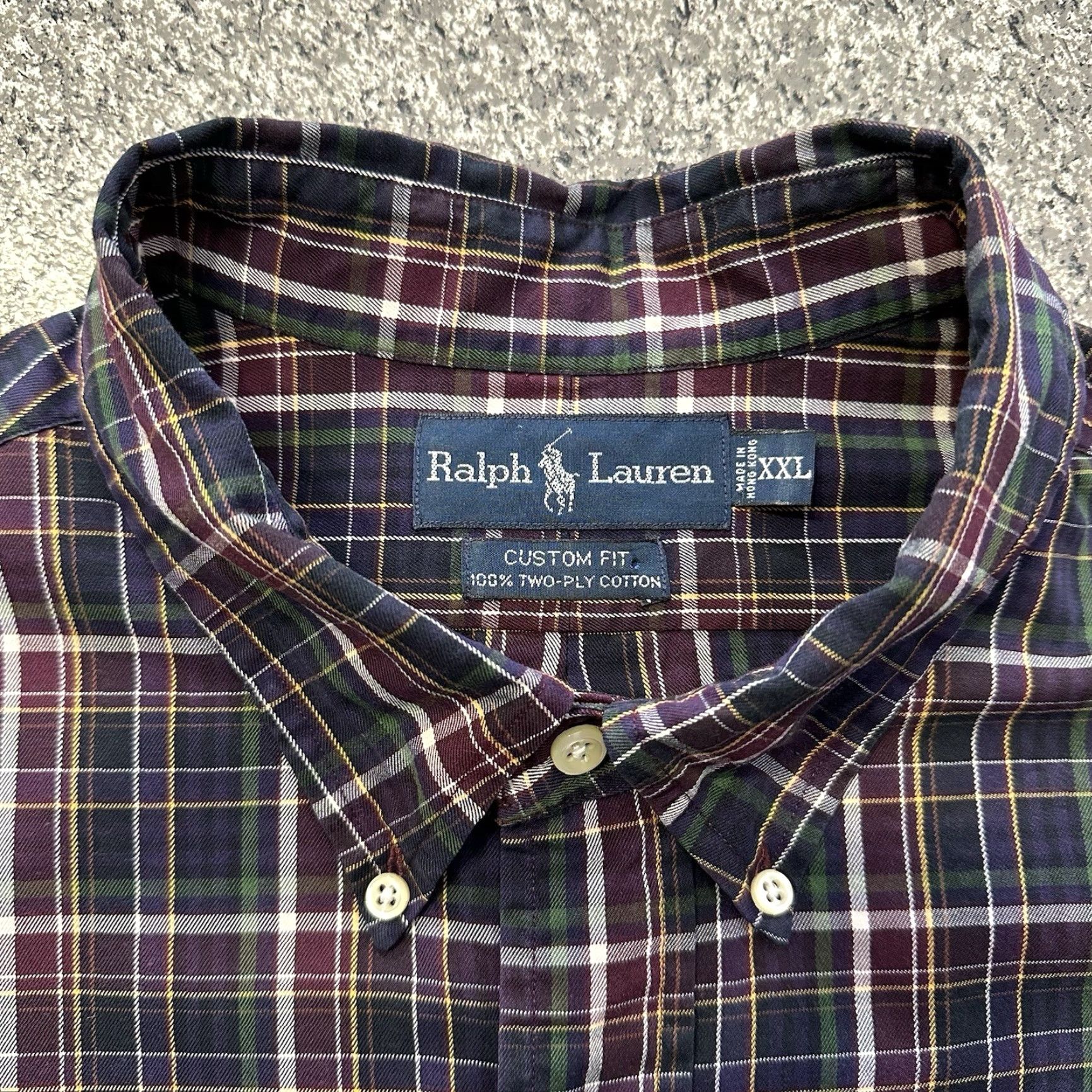 Ralph Lauren Ralph Lauren Button-Up Shirt Mens 2XL Long Sleeve Ivory Purple Plaid Cotton Button-Down Collar Classic Fit Regular Size Type: 2XL Purple Size US XXL / EU 58 / 5 - 2 Thumbnail