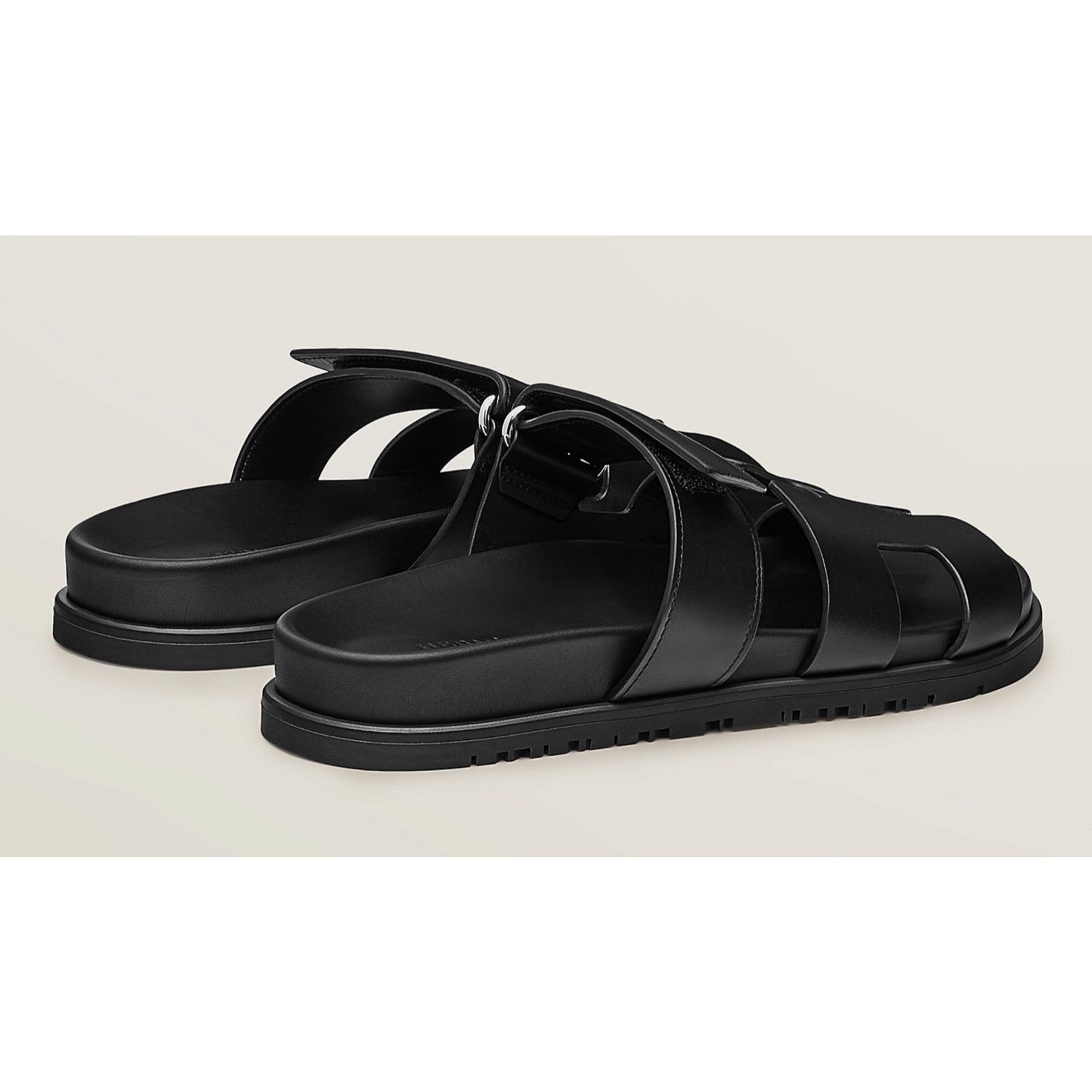 Hermes Hermes Chypre Sandal Black Calfskin Leather H Logo Strap Size US 12 / IT 42 - 10 Thumbnail