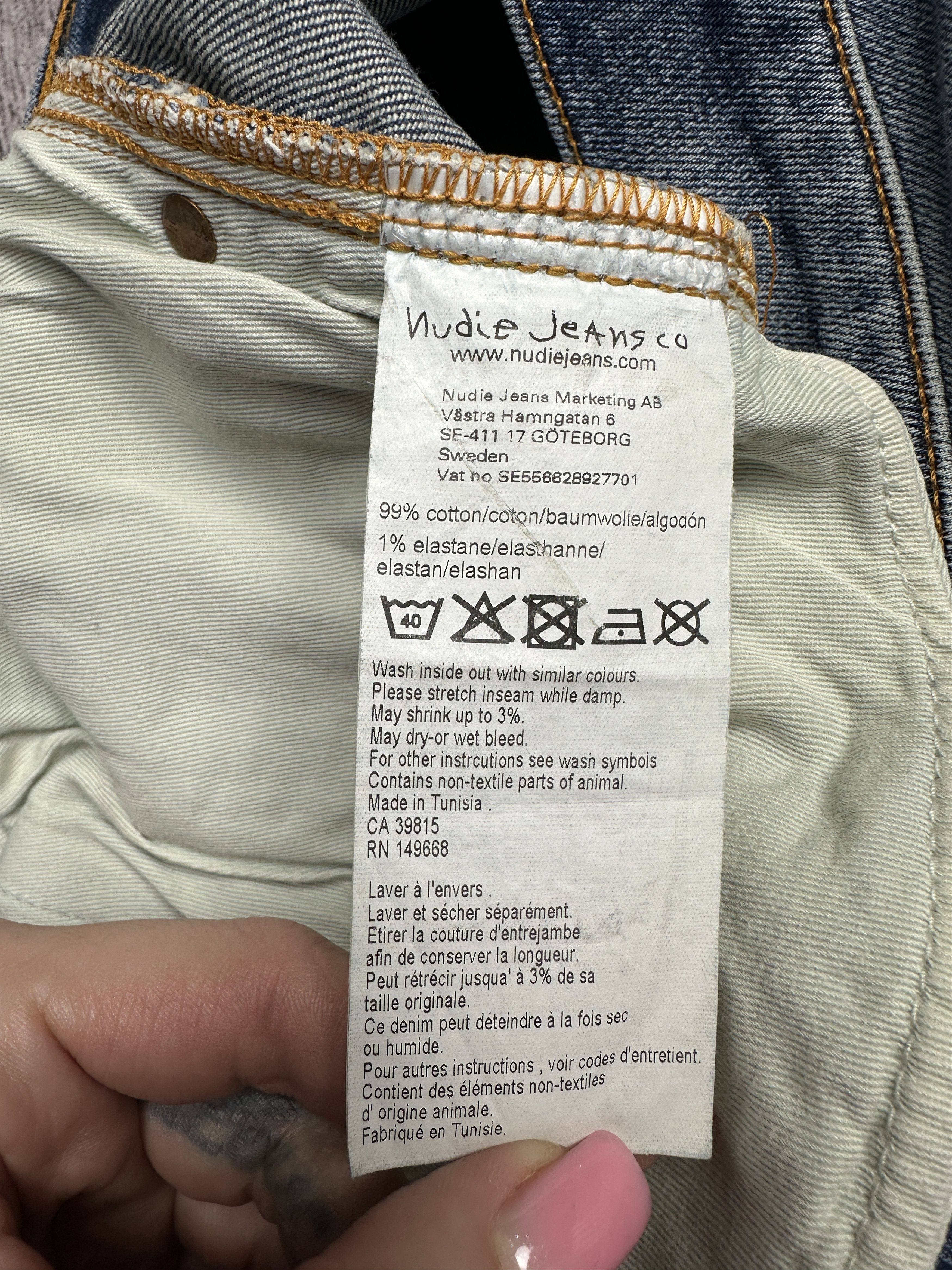 Nudie Jeans Nudie Jeans Lean Dean Mens Denim Pants Size US 32 / EU 48 - 10 Thumbnail