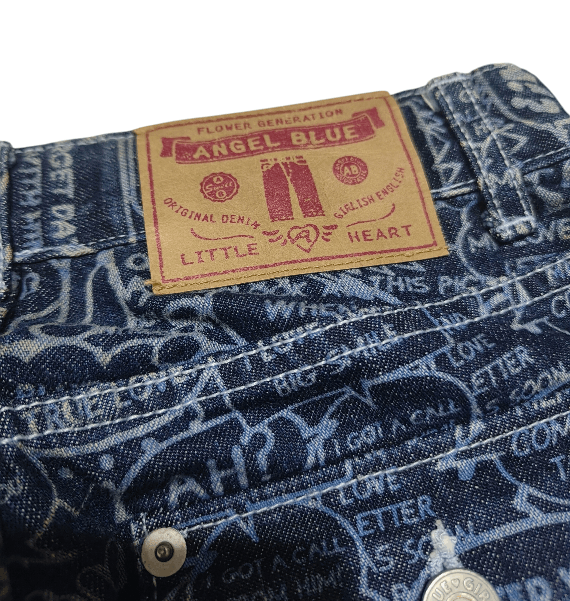 Angel Blue Vintage Y2K ANGEL BLUE Comic Printed AOP Stretch Jeans Pants Size 26" / US 2 / IT 38 - 8 Thumbnail