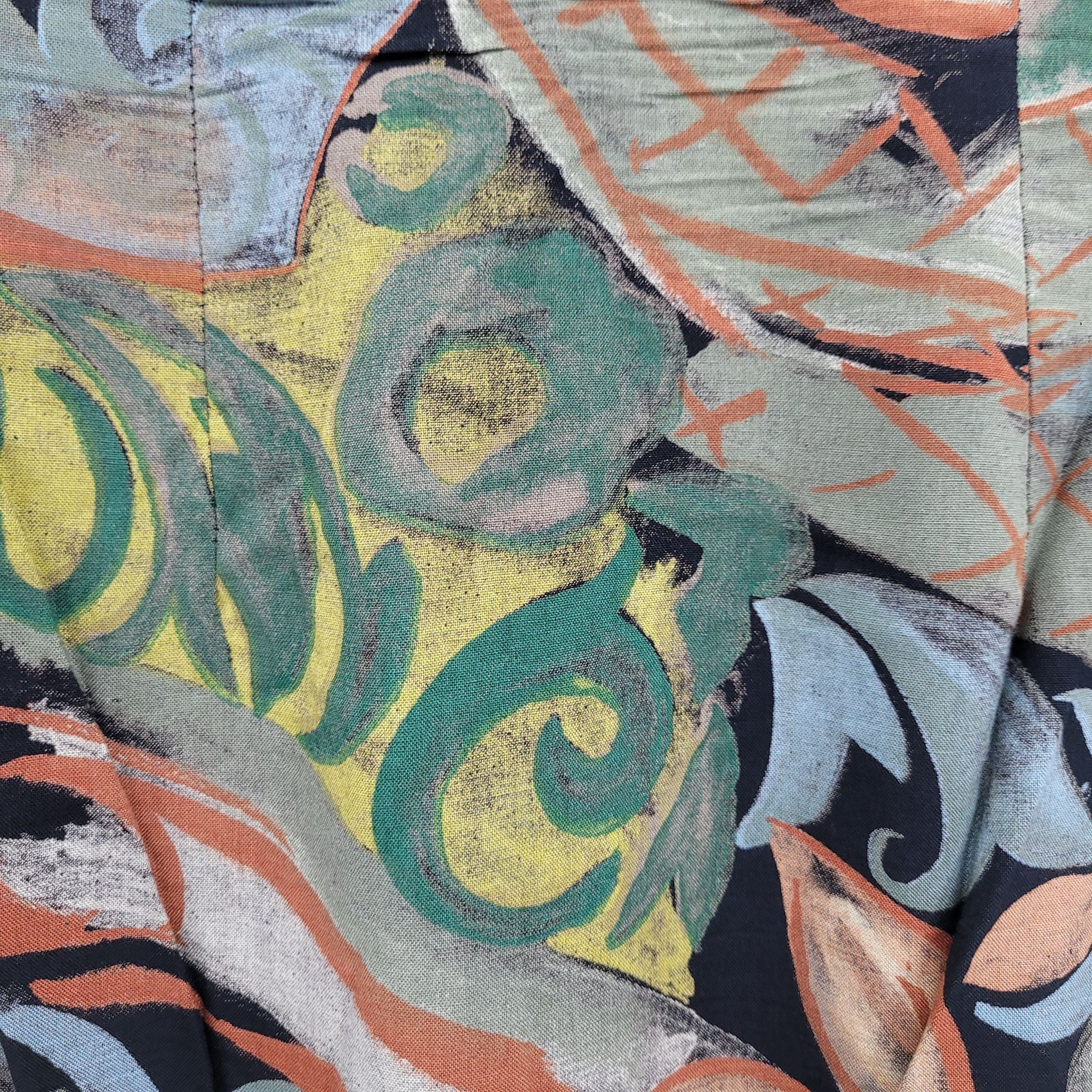 Vintage Vtg 80's Artsy Pencil Skirt Sz S Black Abstract Funky Zoot S Size 26" / US 2 / IT 38 - 4 Thumbnail