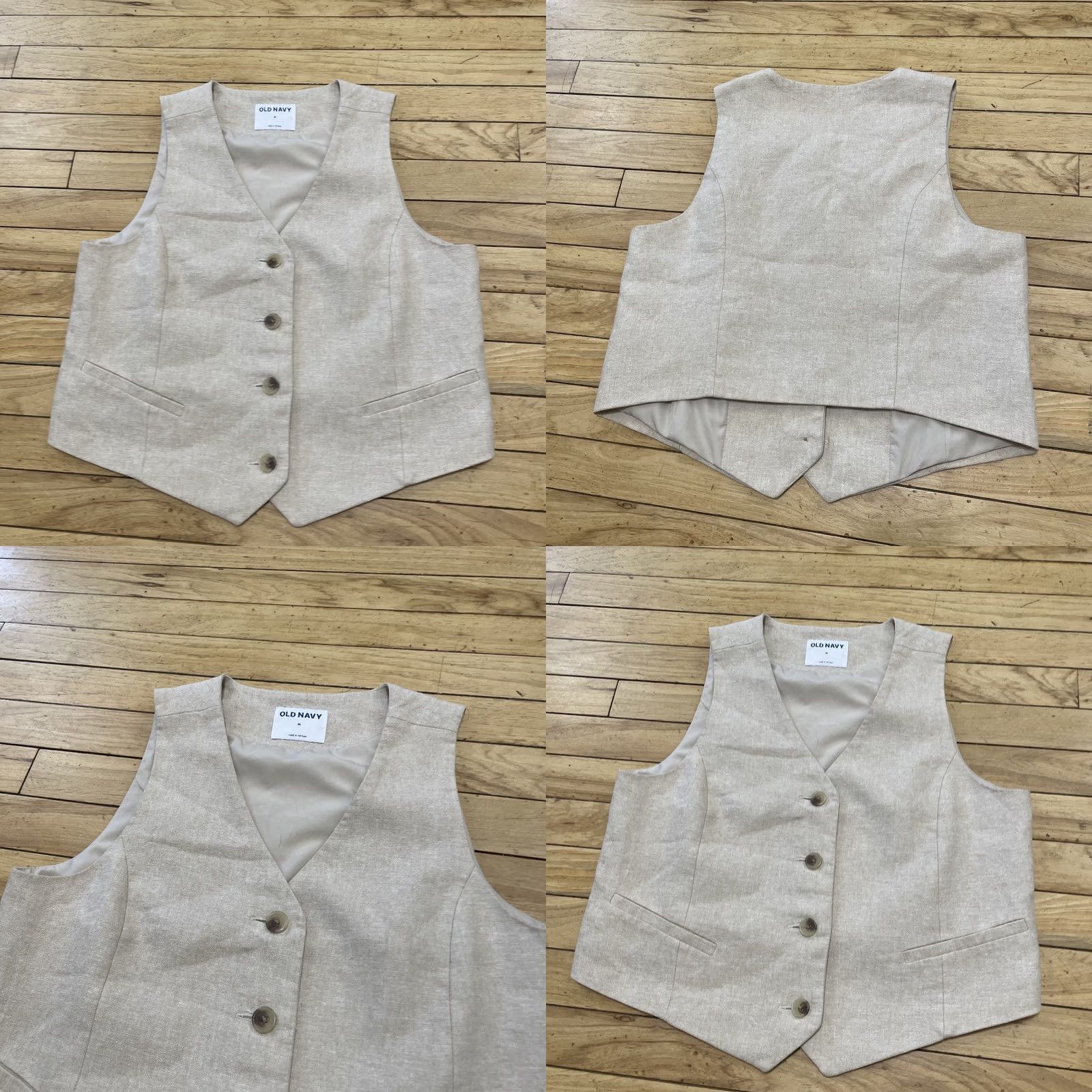 Old Navy Old Navy Vest Men's M Linen Suit Summer Coastal Preppy Light Academia Old Money Size 40R - 9 Thumbnail