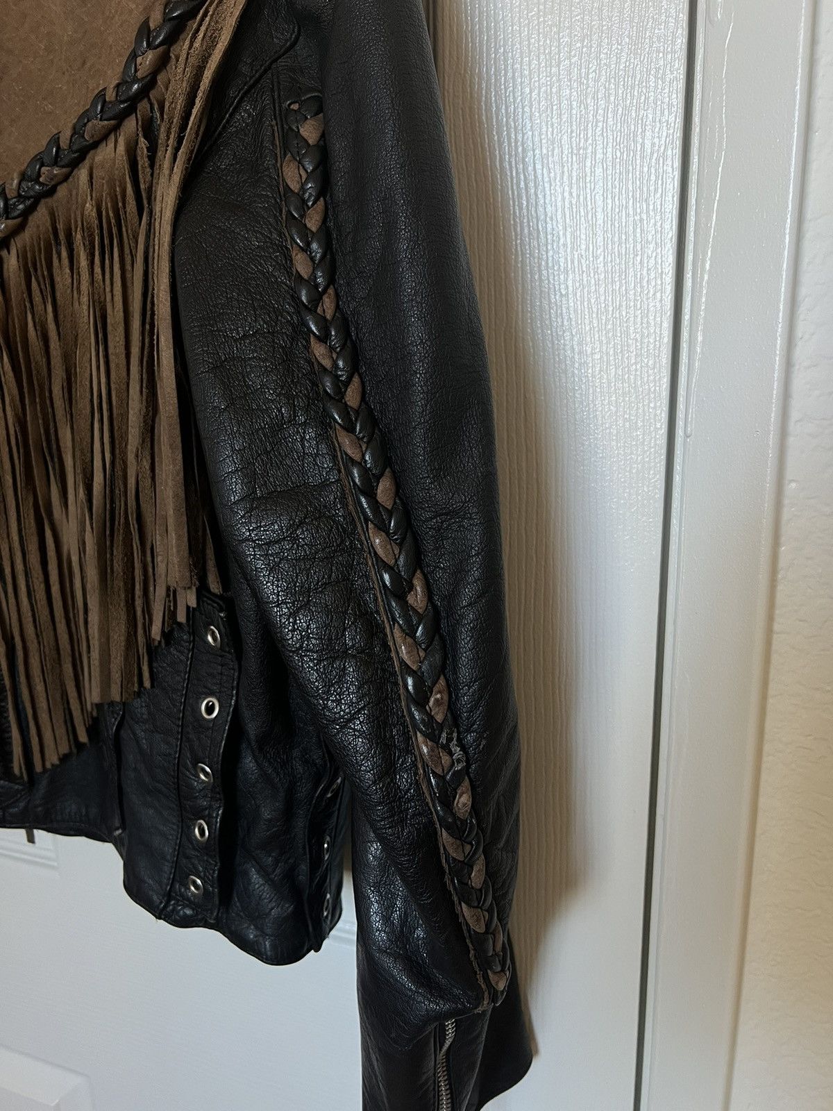Vintage Black/Brown Western Leather Jacket Size US L / EU 52-54 / 3 - 5 Thumbnail