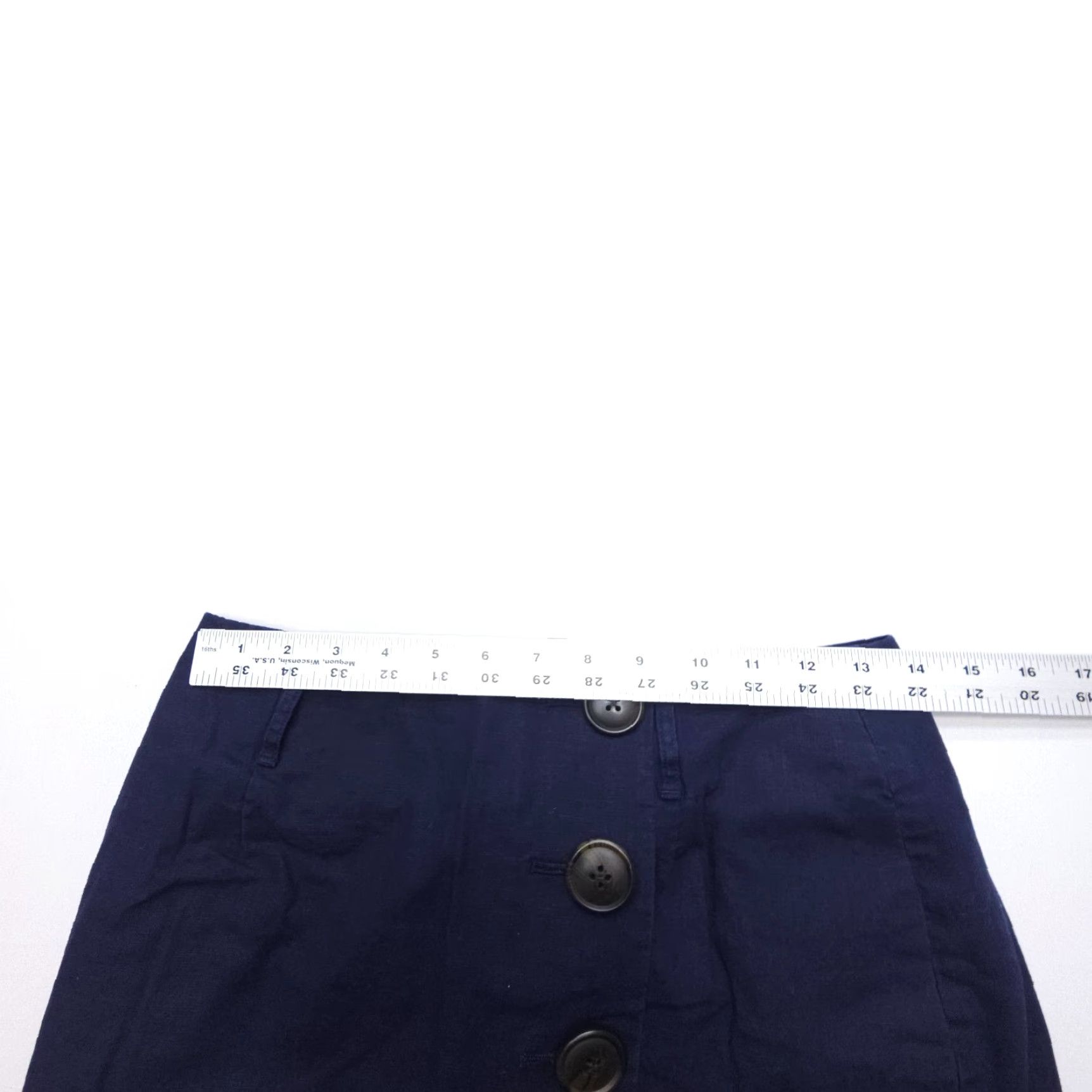 Boden Boden Blue Linen Cotton Button Front Skirt Womens 6 Short Casual Preppy Size 28" / US 6 / IT 42 - 5 Thumbnail