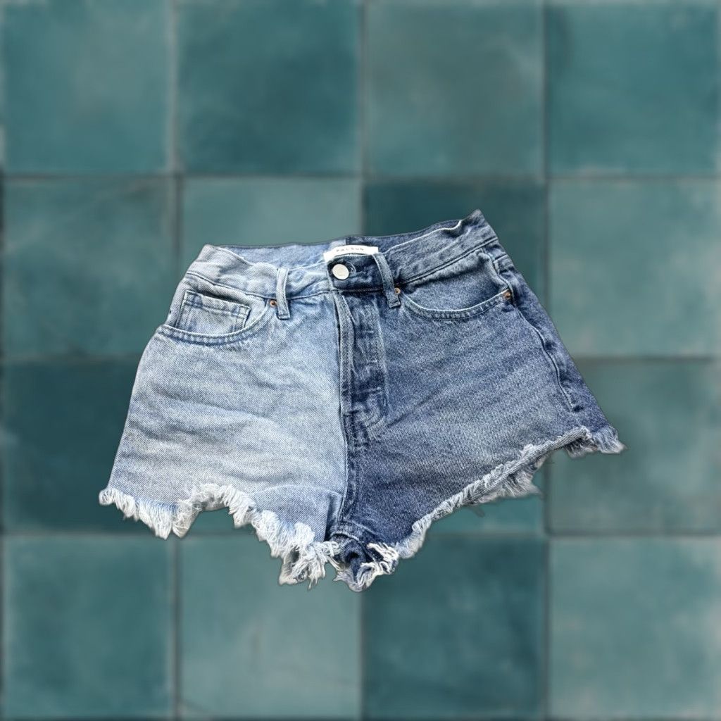 Pacsun Pacsun Shorts Women’s 24 Blue Vintage High Rise Two Tone Denim Cut Off Size 42" / US 20 - 1 Thumbnail