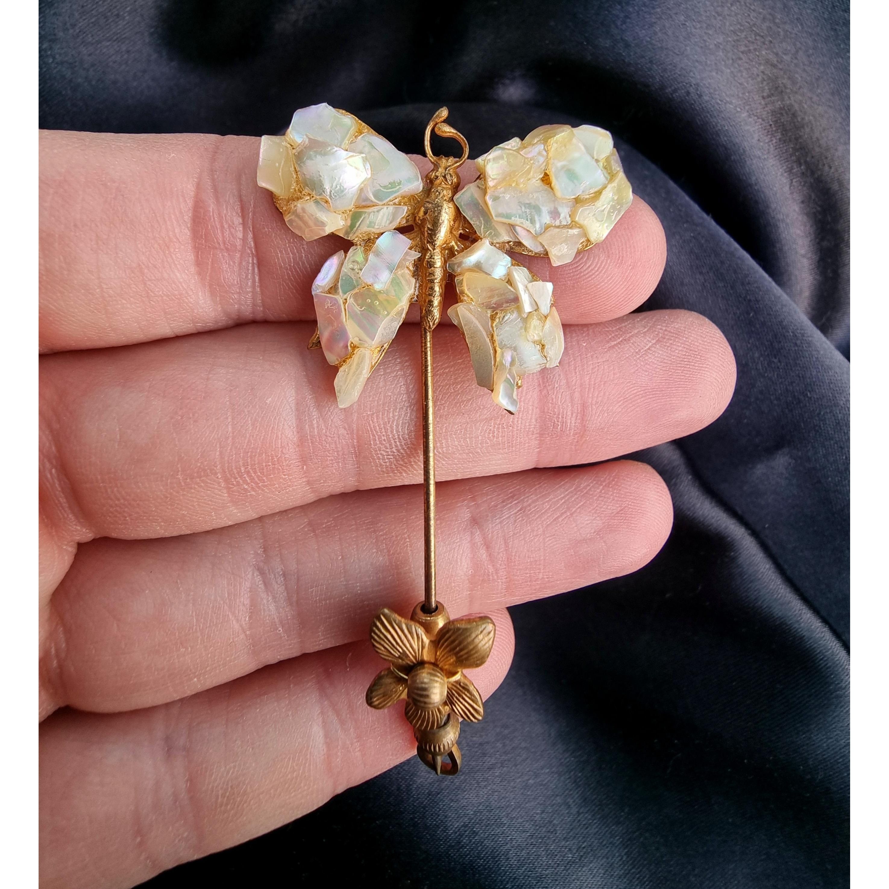 Miriam Haskell Rare Find Vintage 1930s MIRIAM HASKELL Unsigned Butterfly St Size ONE SIZE - 5 Thumbnail