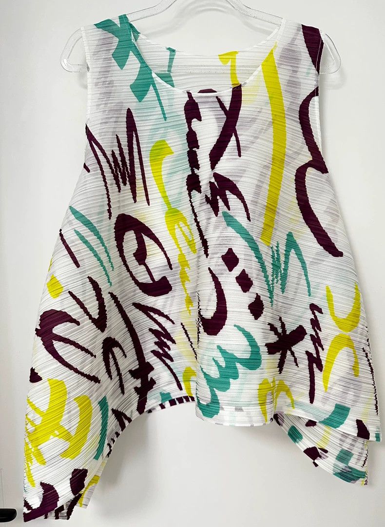 Issey Miyake Issey Miyake JK711 Printed Sleeveless Top - dmc Size US M / EU 48-50 / 2 - 1 Thumbnail