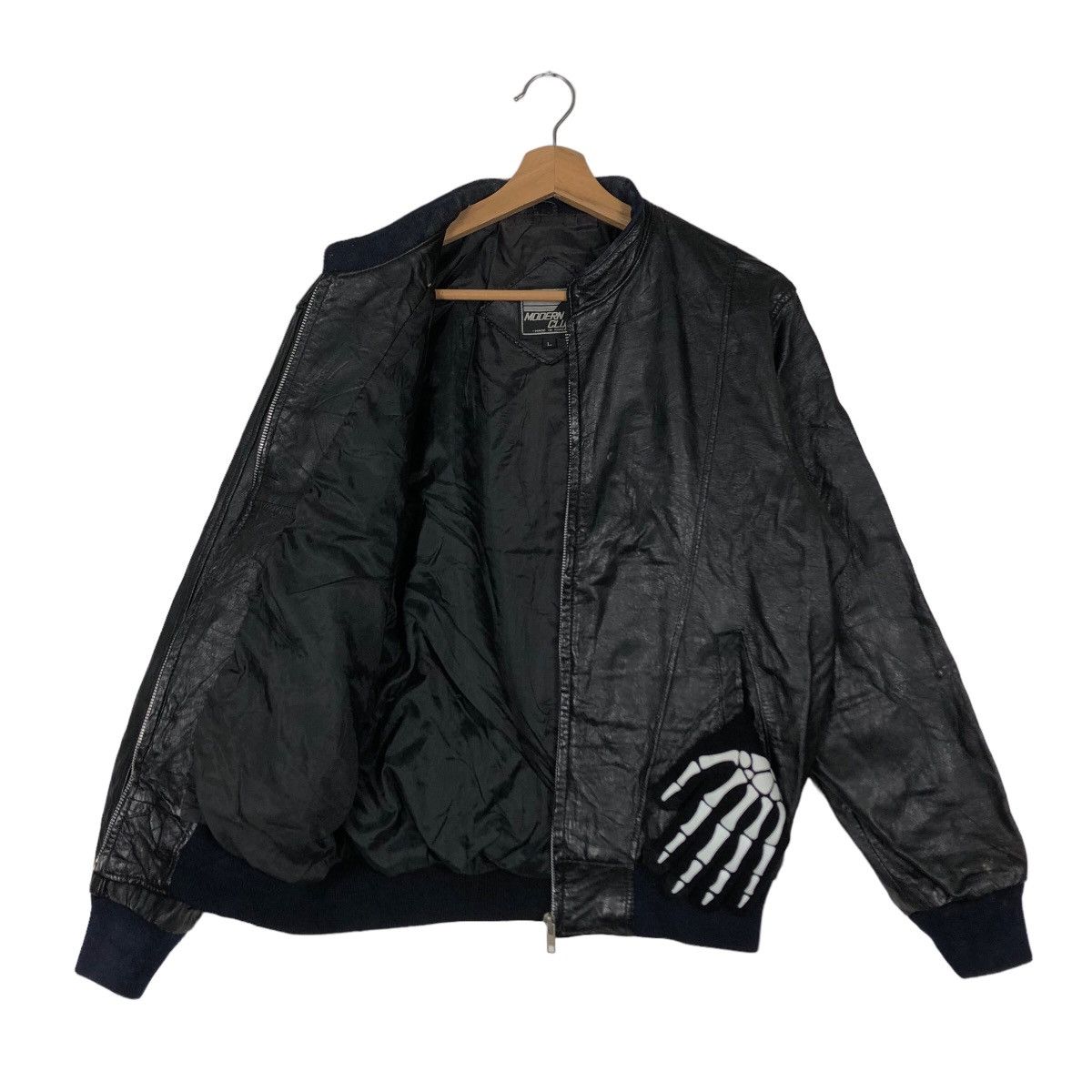 Genuine Leather 🔥Bomber Jacket Leather Modern Club Size US L / EU 52-54 / 3 - 9 Thumbnail