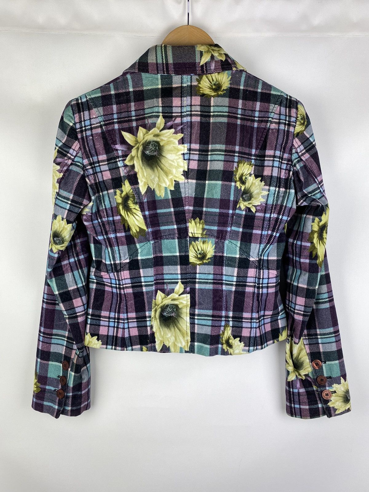 Versace Jeans Couture × Vintage Versace Jeans Couture floral pattern checked blazer jacket Size S / US 4 / IT 40 - 15 Thumbnail