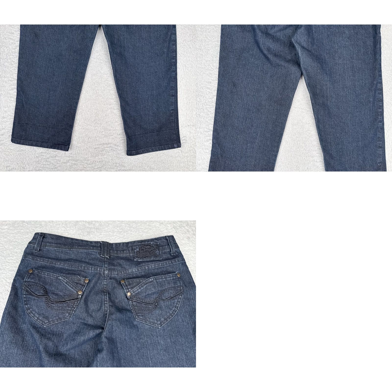 Vintage Rockmans Jeans Womens 32x25 Blue Denim Straight Leg Mid Rise Cotton Size 34" / US 12 / IT 48 - 10 Thumbnail