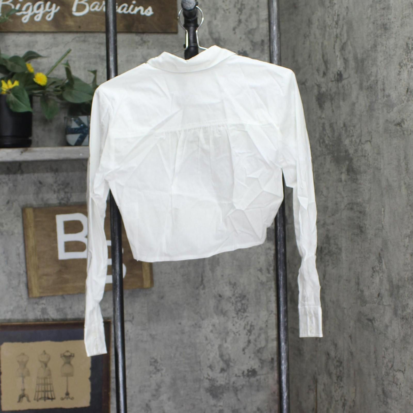 Other Nwt And Now This Faux Wrap Poplin Shirt Bright White S Size S / US 4 / IT 40 - 2 Thumbnail