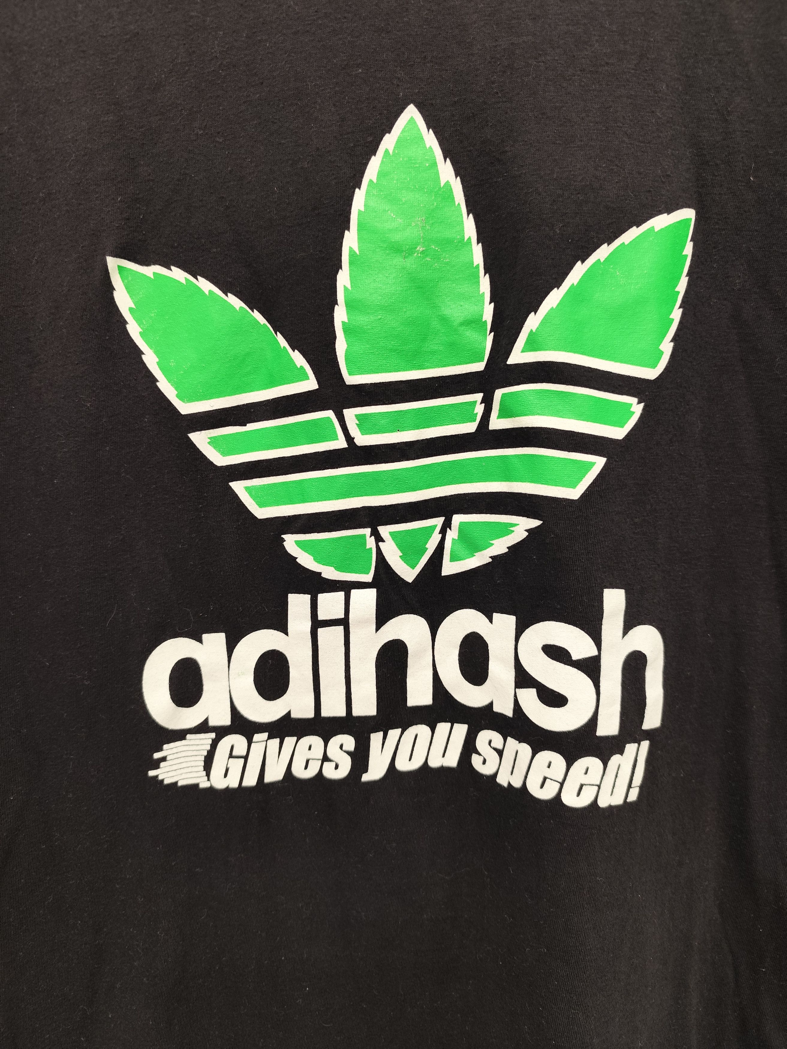 Vintage Vintage 90s Adihash Adidas Marijuana Humor Y2k t shirt Size US XL / EU 56 / 4 - 2 Thumbnail