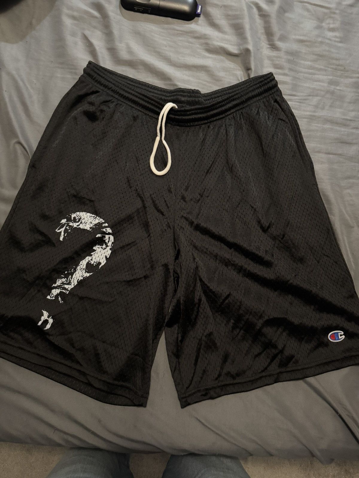 Revenge Black gym shorts with white logo Size US 32 / EU 48 - 1 Thumbnail