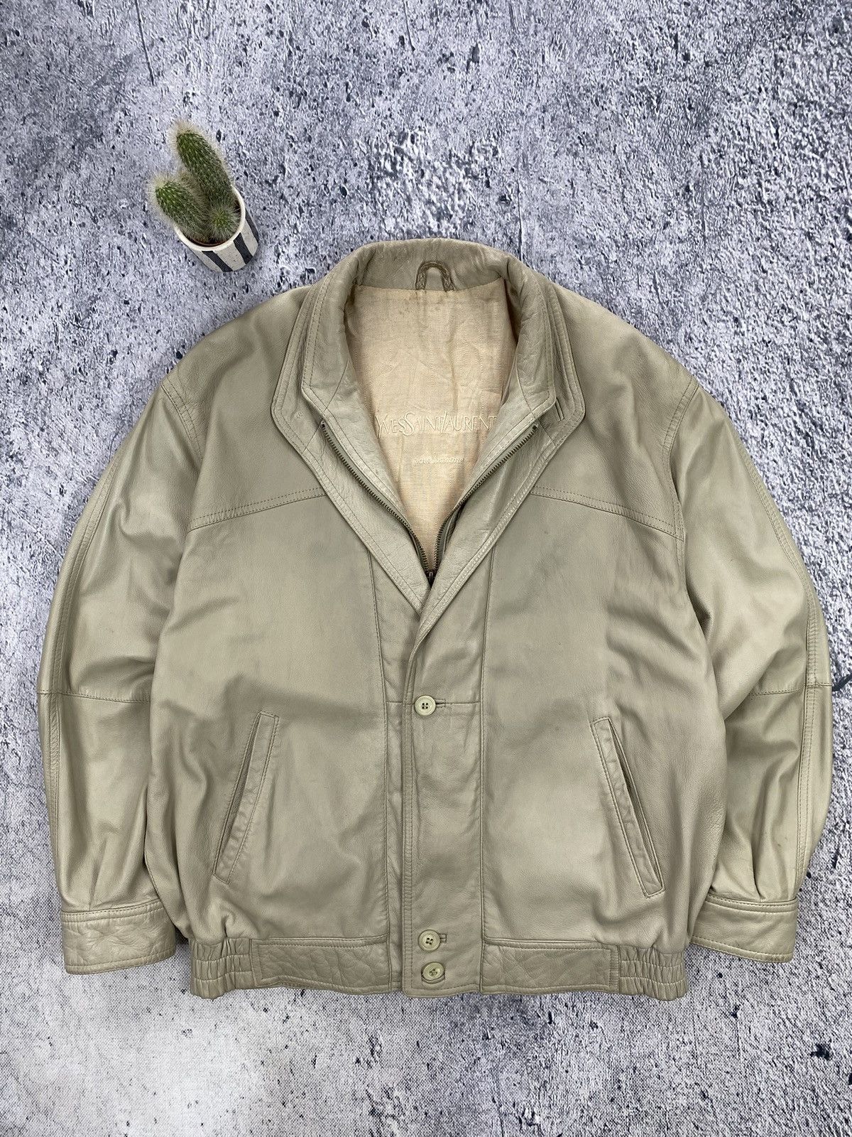 Yves Saint Laurent Leather Jacket Yves Saint Laurent Vintage 90’ Streetwear Size US L / EU 52-54 / 3 - 1 Thumbnail