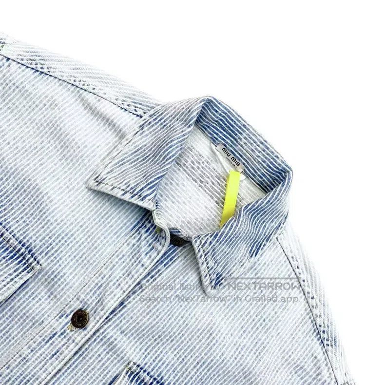 Miu Miu Miu Miu 40 Back logo striped denim jacket Size M / US 6-8 / IT 42-44 - 3 Thumbnail