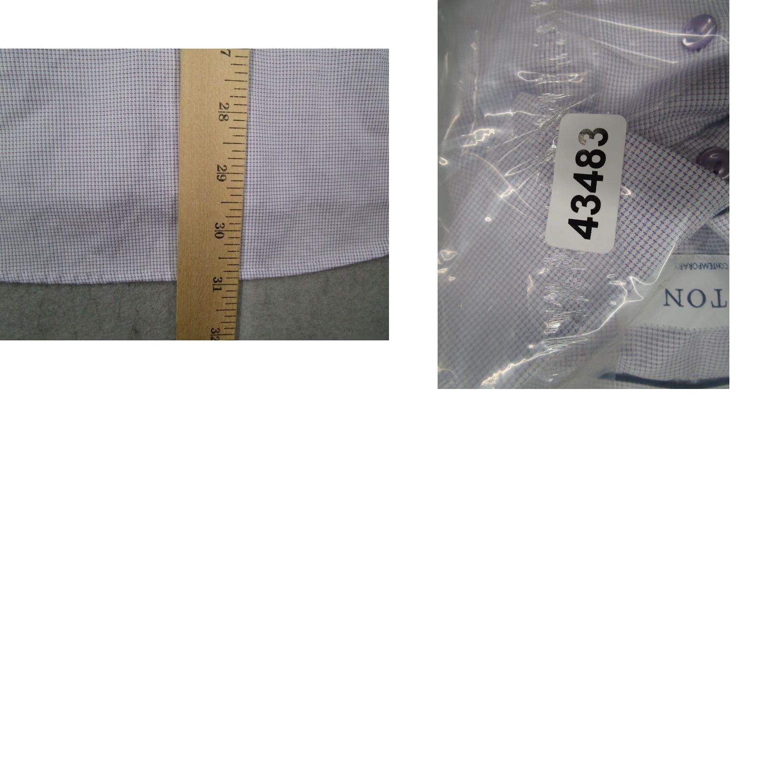 Eton Eton Dress Shirt Mens 16.5 42 Purple Geometric Button Up Contemporary Designer Workwear Size 42R - 8 Thumbnail