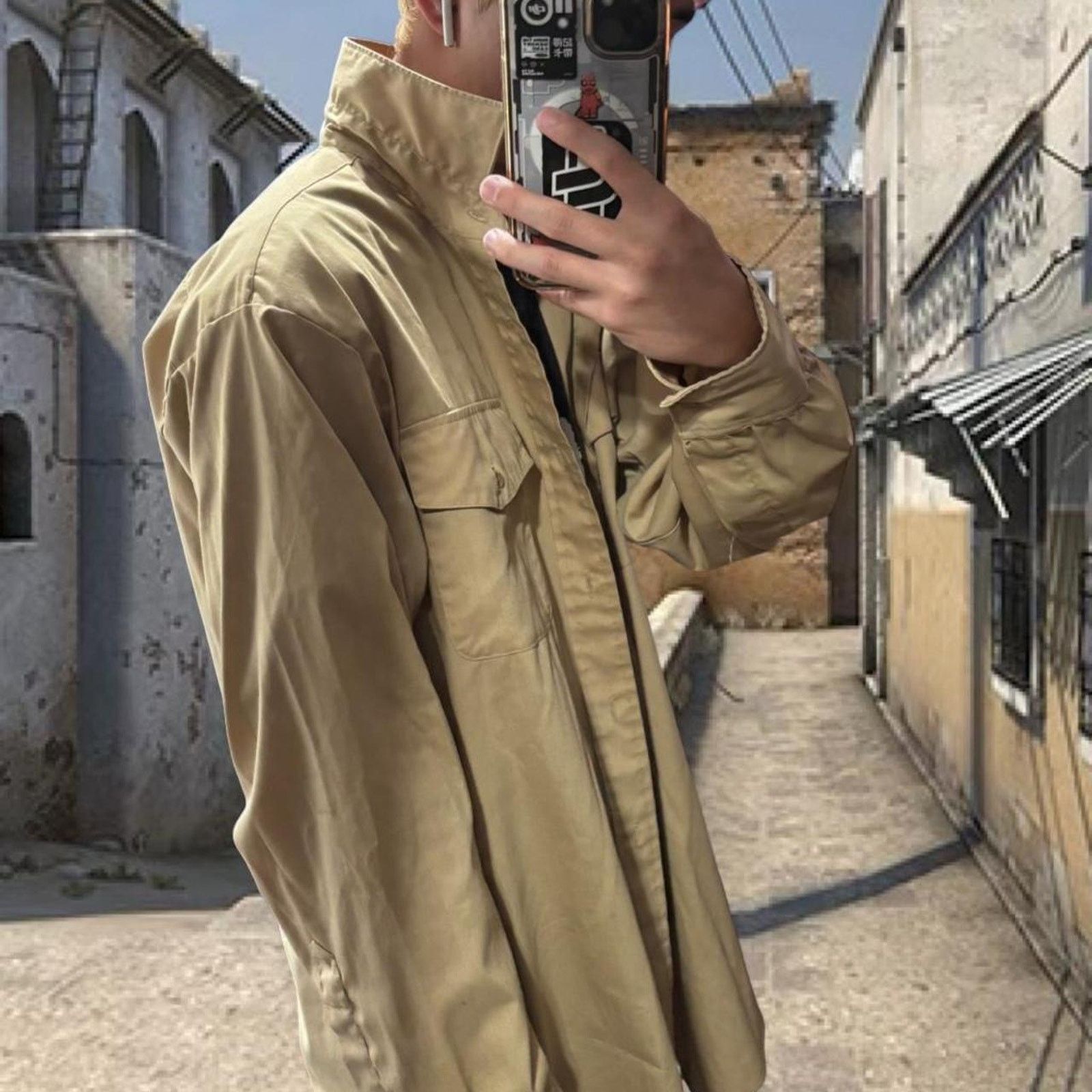 Other Tan and cream button up shirt Size US XL / EU 56 / 4 - 4 Thumbnail