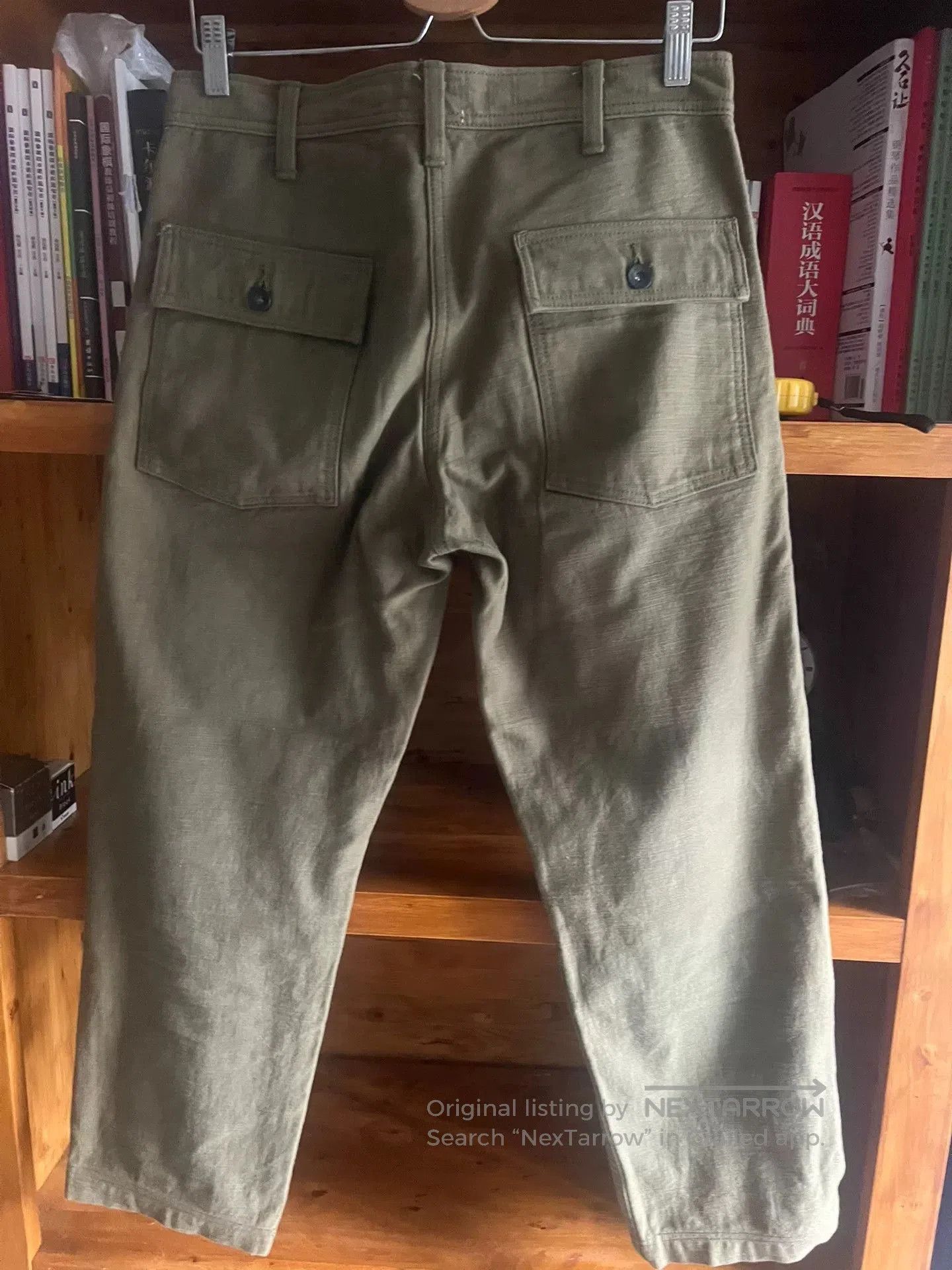 Samurai Jeans green cargo work pants with thick fabric. Size US 32 / EU 48 - 7 Thumbnail
