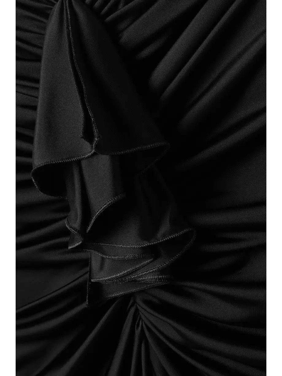 Saint Laurent Paris o1s1wg110125 740141 Cut-Out Bustier Dress Crepe Jersey Black Size M / US 6-8 / IT 42-44 - 5 Thumbnail