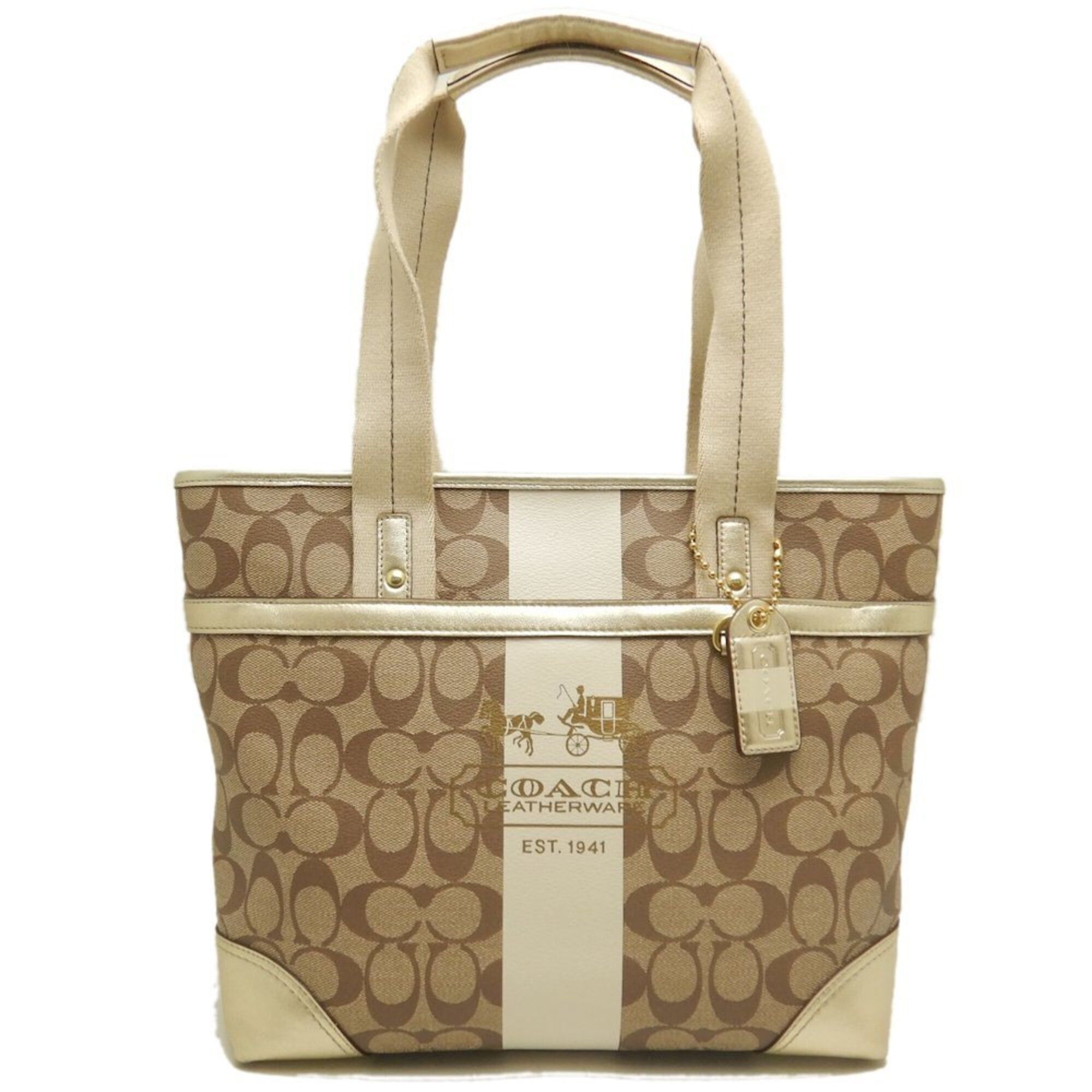 Coach Coach 5056 Beige Leather Tote Bag Handbag | Grailed