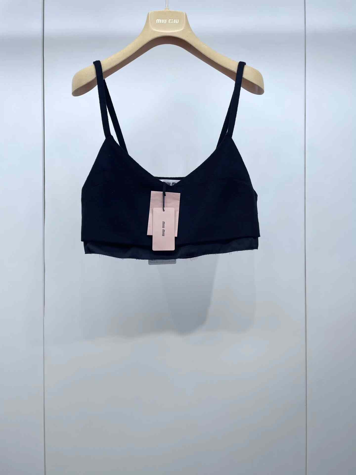Miu Miu Miu Miu Black Logo Wool Camisole Size S / US 4 / IT 40 - 1 Thumbnail