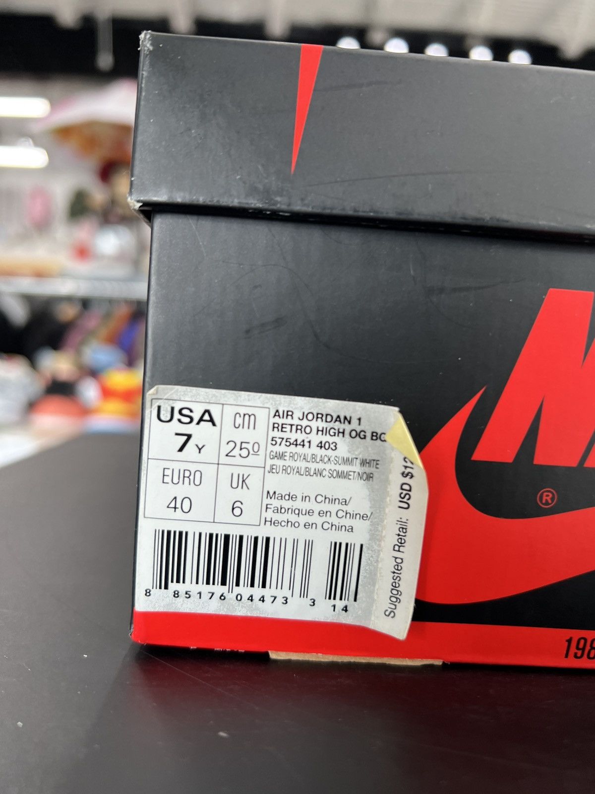 Jordan Brand × Nike Air Jordan 1 Game Royal Sz. 7y (2018) Size US 7 / EU 40 - 11 Thumbnail
