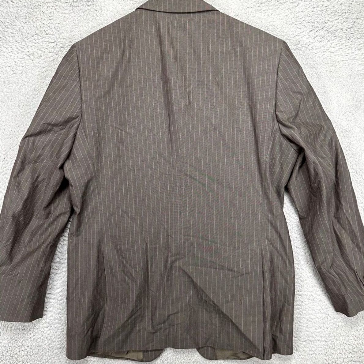 Banana Republic Banana Republic Blazer Sport Coat Mens 44R Grey Brown Pinstripes 3 Button Suit Size 44R - 2 Thumbnail