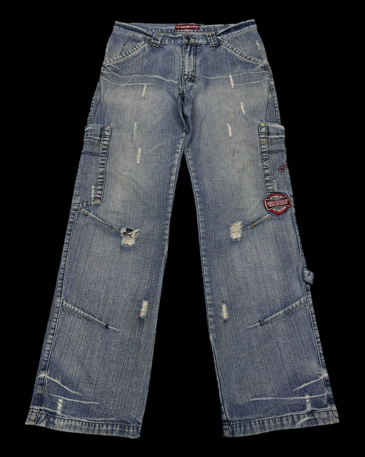 If Six Was Nine 🔥RARE BAGGY JEANS FOX JEANS MULTI POCKET SKATER PANTS Size US 34 / EU 50 - 1 Thumbnail