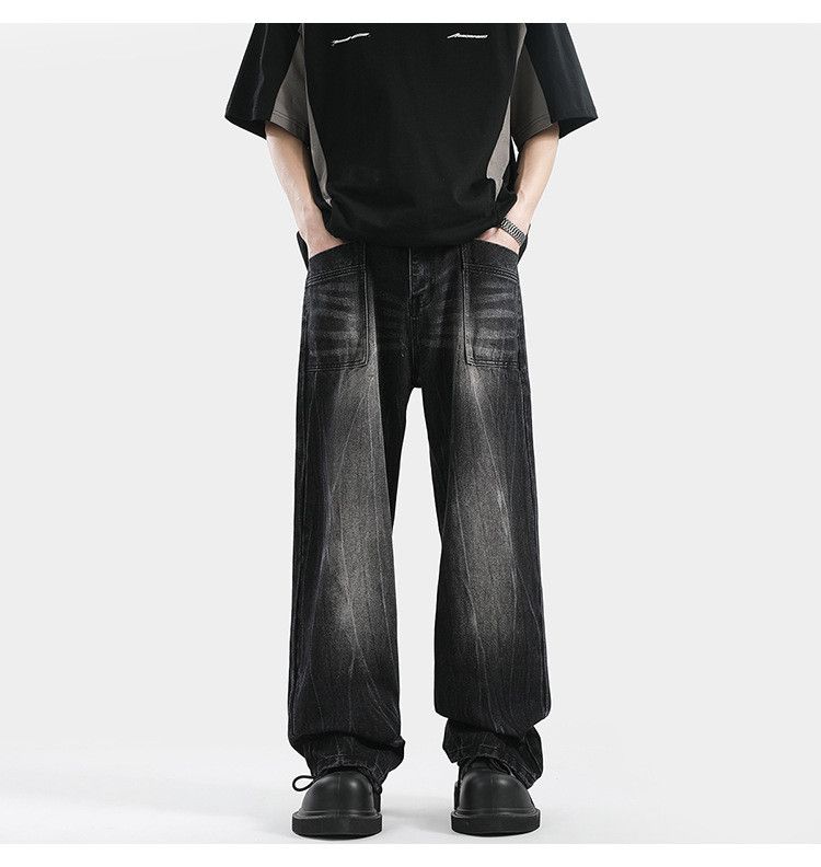Japanese Brand × Jean High street lightning pattern men's loose wide-leg jeans Size US 32 / EU 48 - 2 Thumbnail