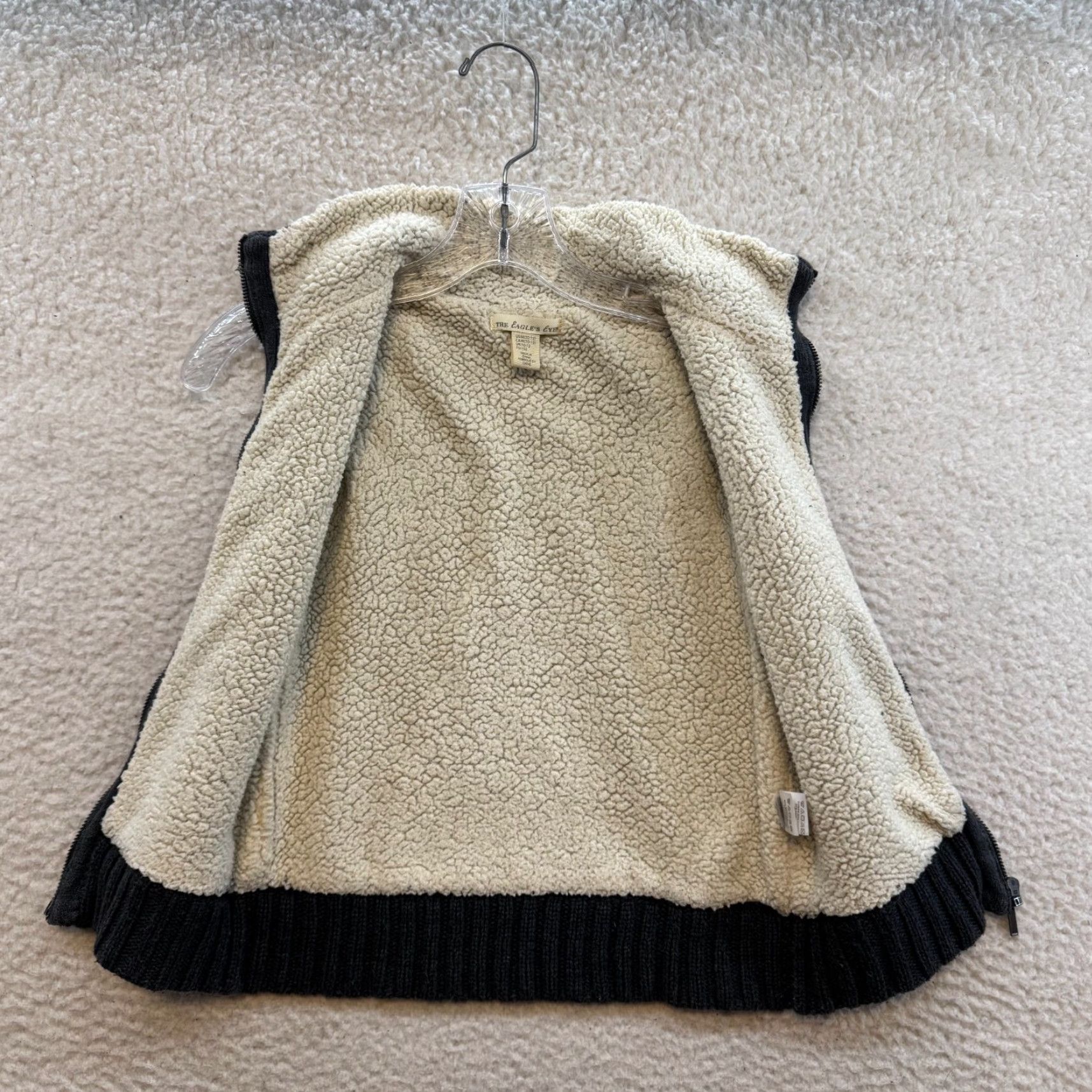 Vintage VINTAGE Y2K Sweater Vest XS Grey Cable Knit Sherpa Boho Whimsigoth Girls Womens XS/XXS The Eagle's Eye"} Size XS / US 0-2 / IT 36-38 - 4 Thumbnail
