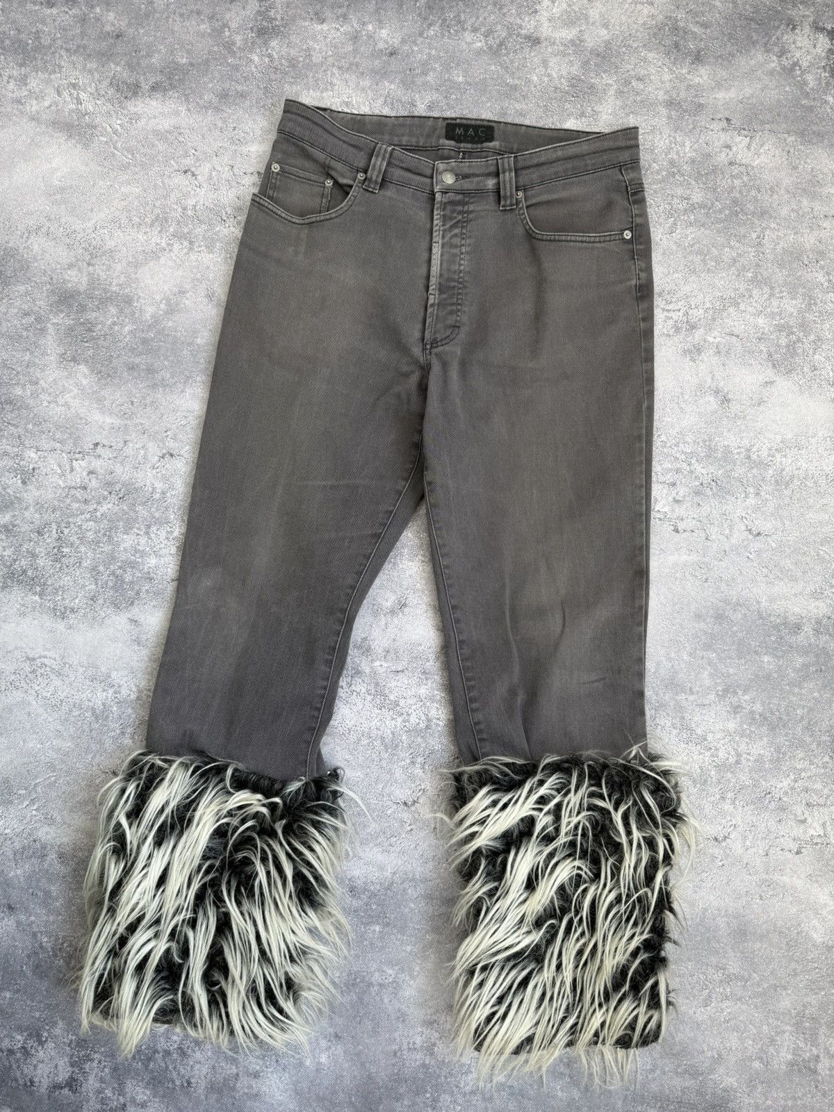 Hysteric Glamour VTG BALENCI X RICK OWENS STYLE MOHAUR FUR JEANS 90S Y2K Size US 32 / EU 48 - 3 Thumbnail