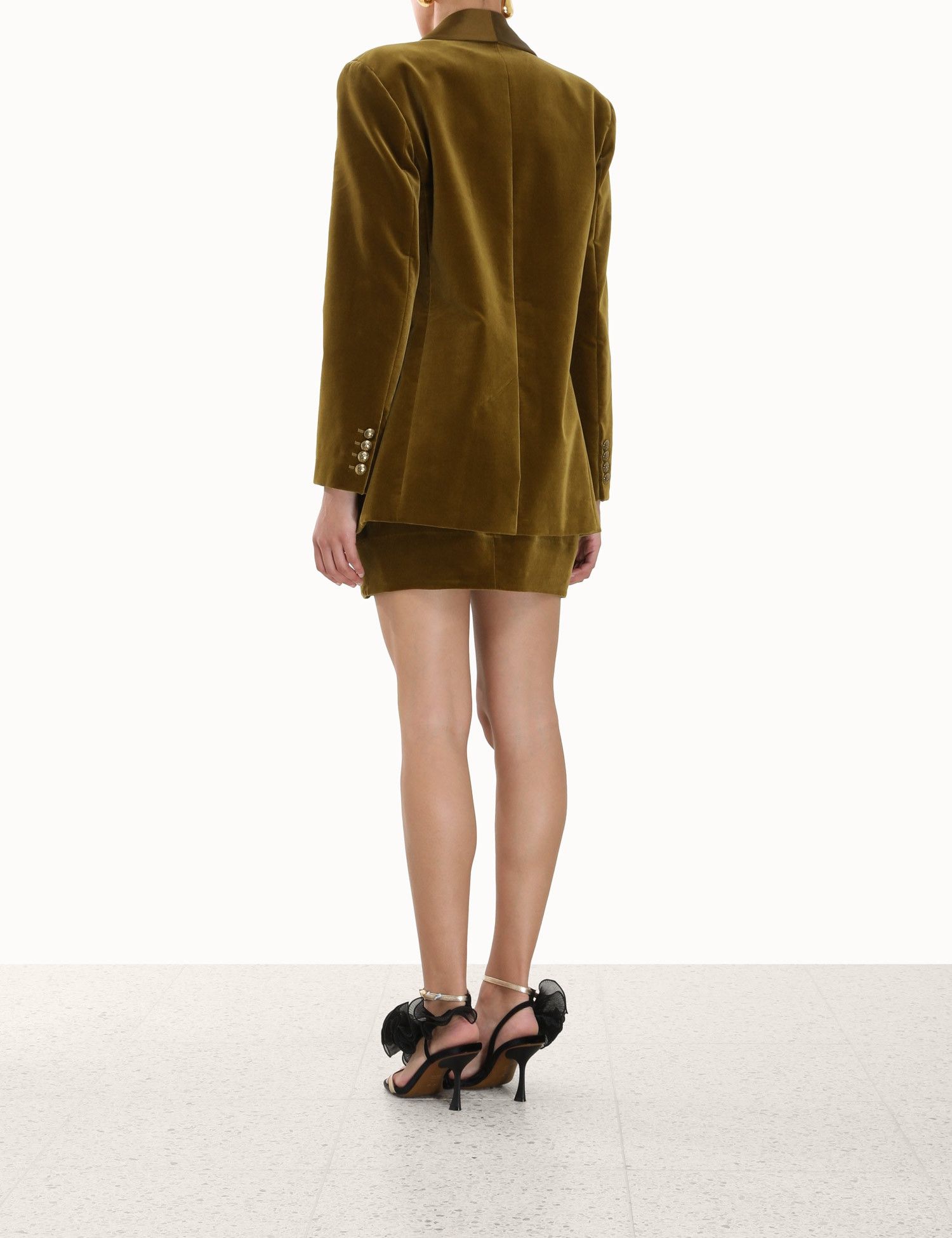 Zimmermann oc11z0225 Lyrical Velvet Dinner Jacket in Yellow Size S / US 4 / IT 40 - 9 Thumbnail