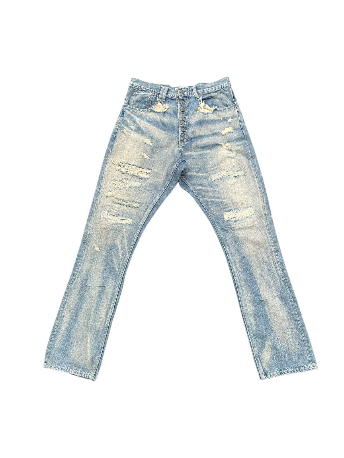 Japanese Brand Bonds & Peace Faded Distresed Jeans Size US 31 - 1 Thumbnail