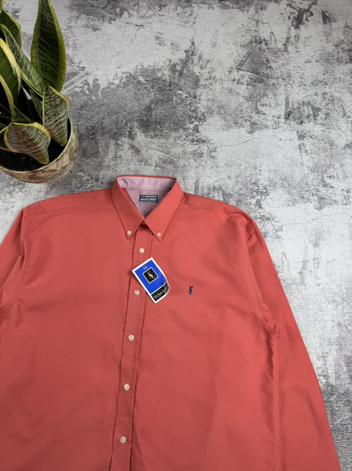 Yves Saint Laurent NEW Tag Yves Saint Laurent YSL 80S Longsleeve Button Shirt Size US L / EU 52-54 / 3 - 5 Thumbnail