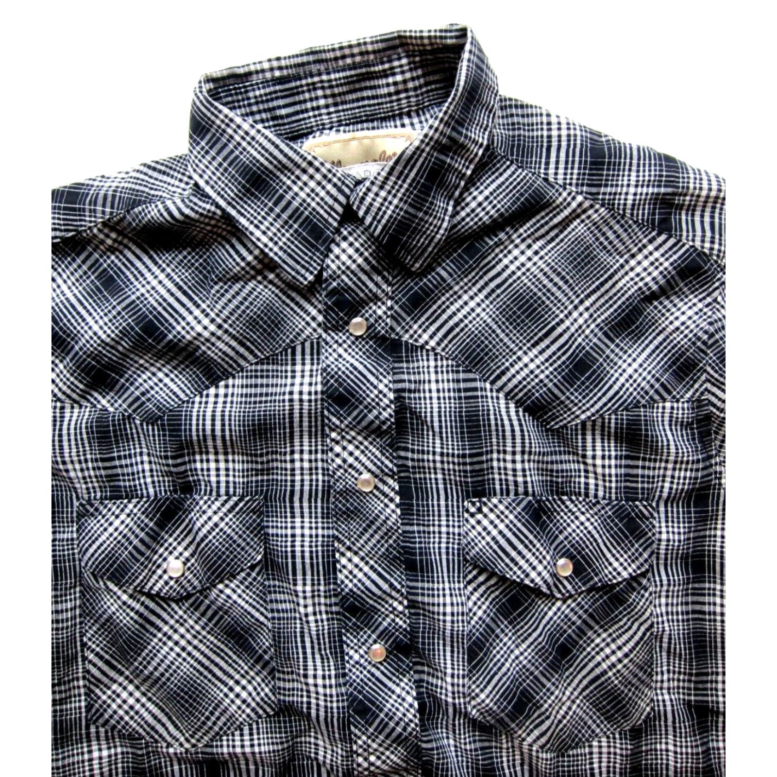 Wrangler Vintage Wrangler Black White Plaid Snap Button Short Sleeve Western Shirt Medium Size US M / EU 48-50 / 2 - 3 Thumbnail