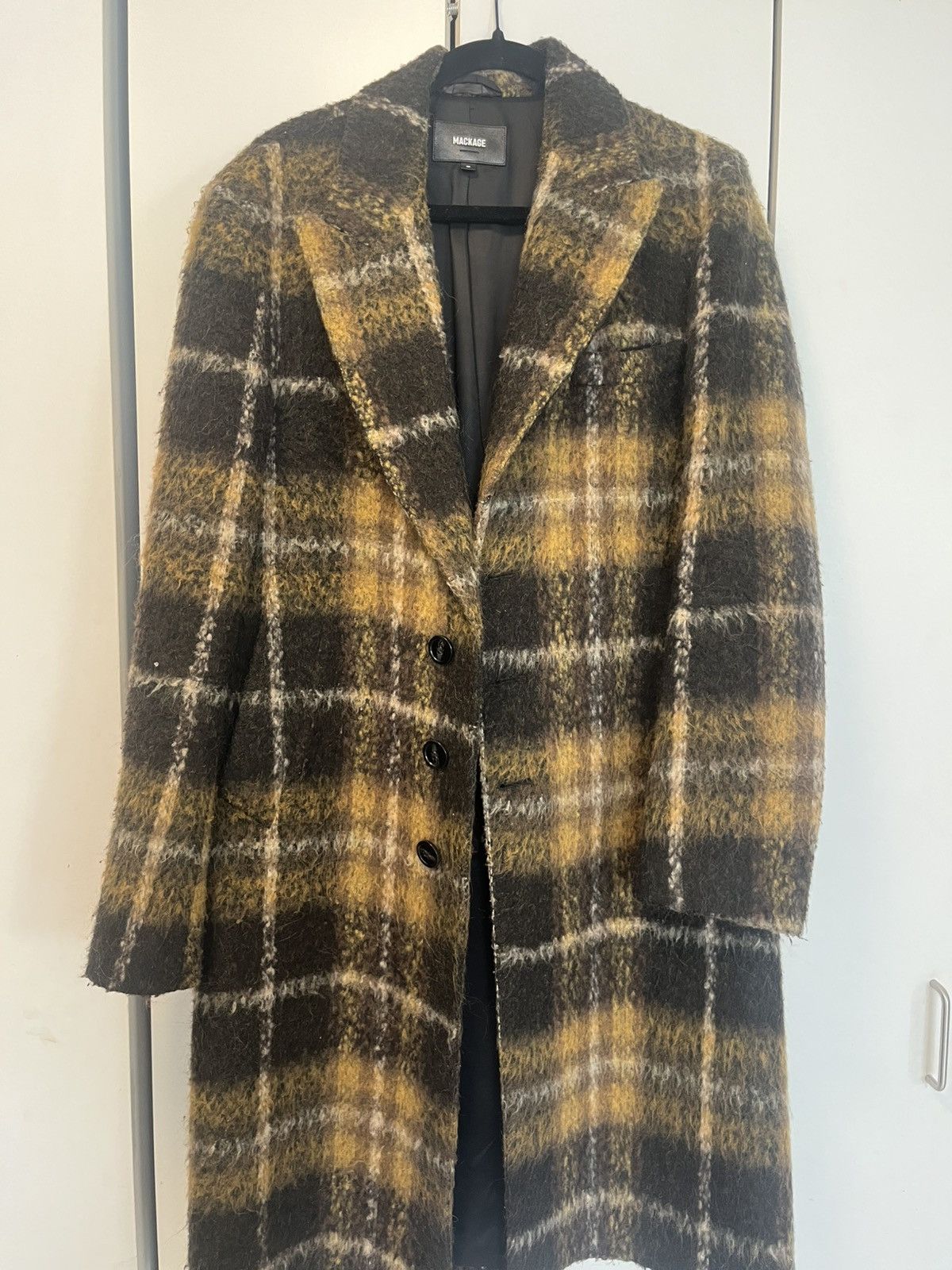 Mackage Mackage Men’s Wool Plaid Peacoat Size 38 Excellent Condition Size US XL / EU 56 / 4 - 1 Thumbnail