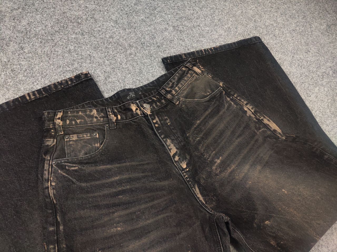 JCAESAR super baggy Black dye Denim Jeans rick owens LGB