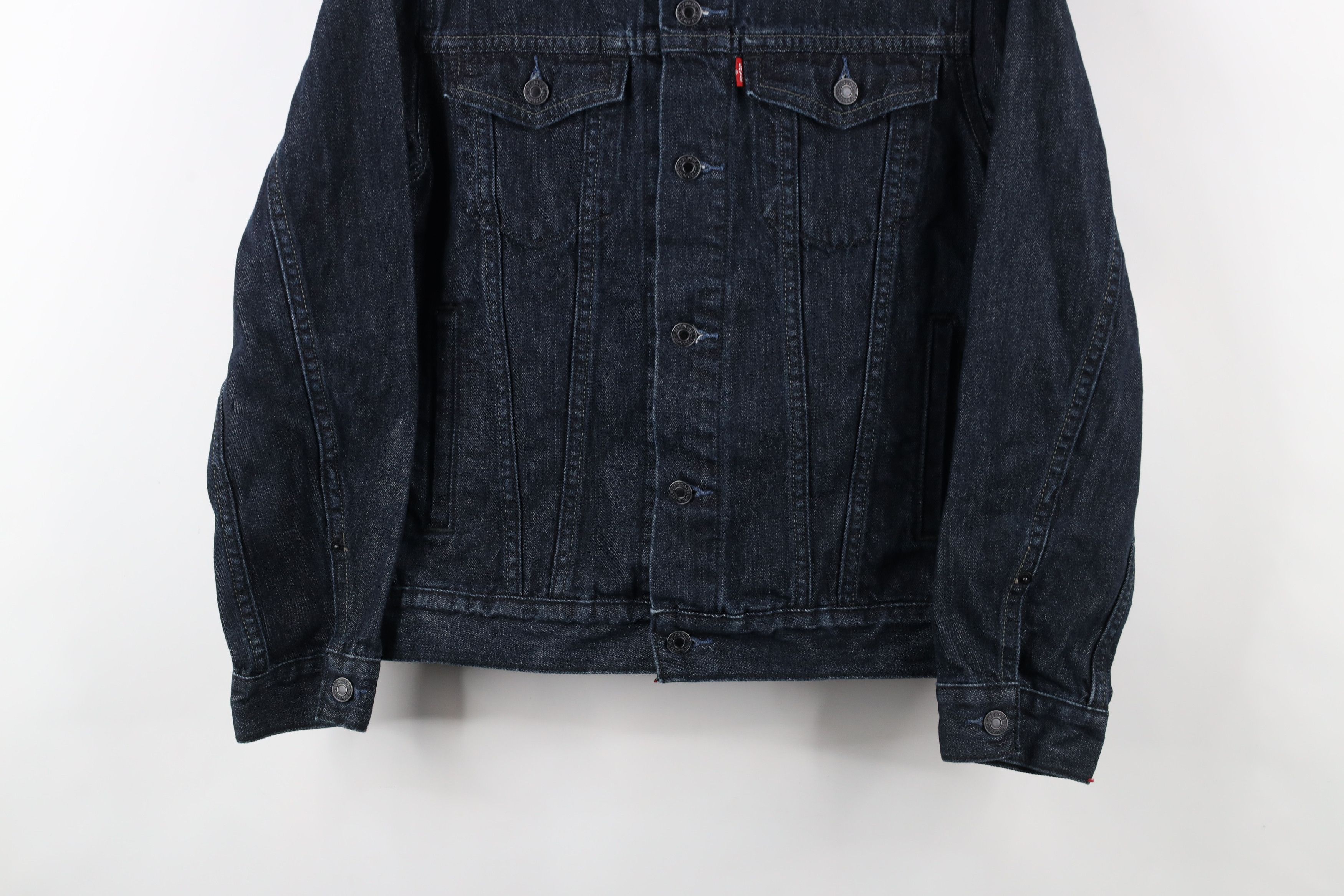 Levi's × Vintage Vintage Y2K Levis Denim Jean Trucker Jacket Indigo Cotton Size L / US 10 / IT 46 - 3 Thumbnail