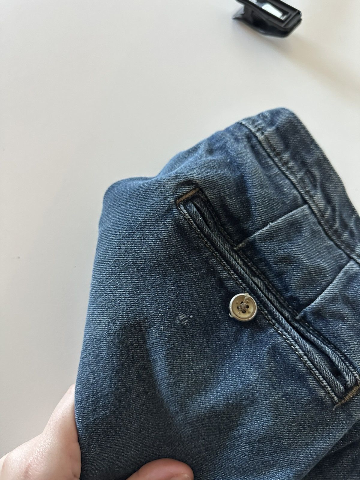 Diesel Diesel Blue Slim Chino Denim Dark Wash Welt Back 34 Jeans Size US 34 / EU 50 - 6 Thumbnail