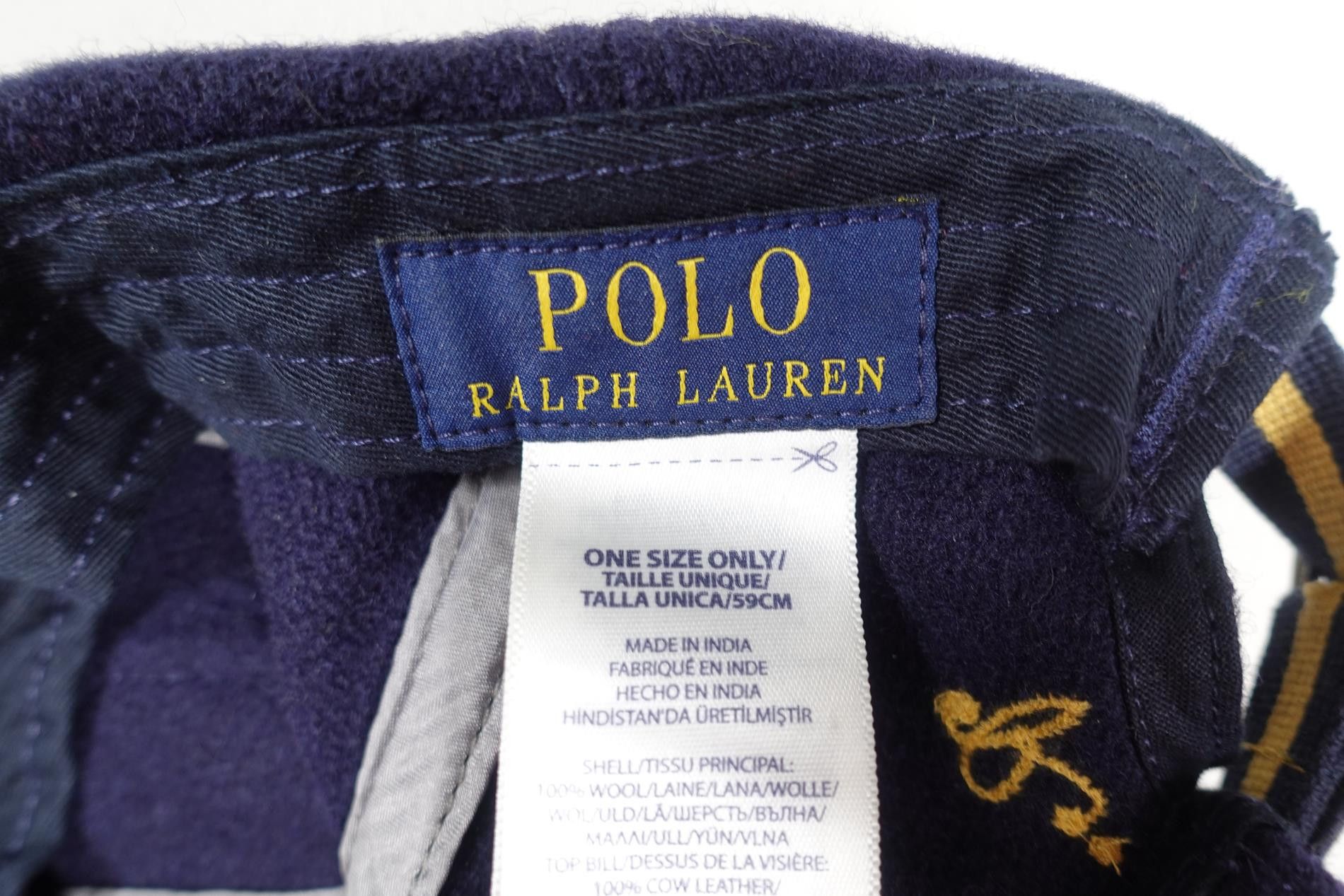 Polo Ralph Lauren Polo Ralph Lauren Cap Varsity Baseball Wool Leather P Wing Size ONE SIZE - 4 Thumbnail