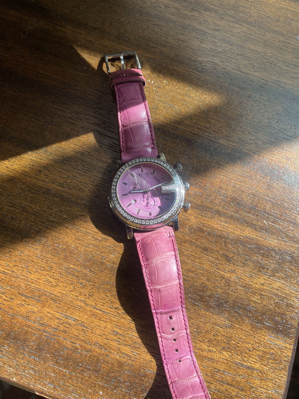 Pink croc watch Pink Alligator Leather Watch Strap | Handdn - Bespoke  main image 2