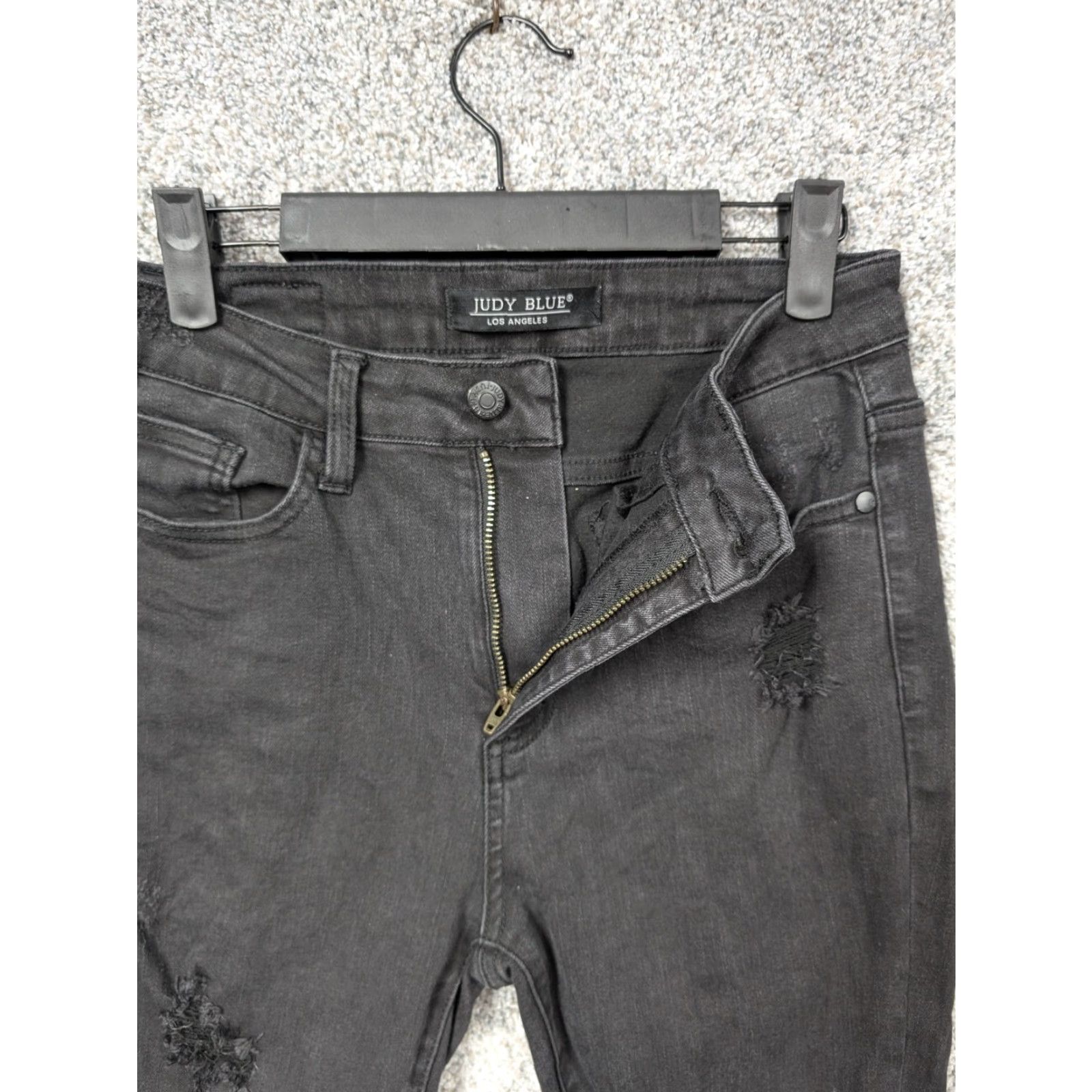 Vintage Judy Blue Jeans Womens Black High Rise Distressed Skinny Ankle Denim 5/27 Size 27" / US 4 / IT 40 - 6 Thumbnail