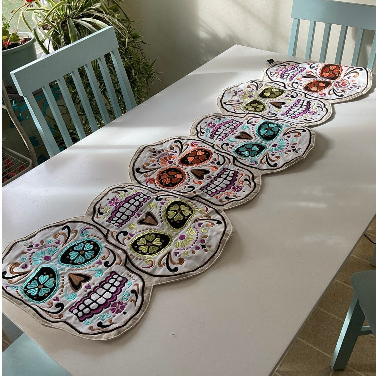 Halloween Skull Table store Runner Cynthia Rawley