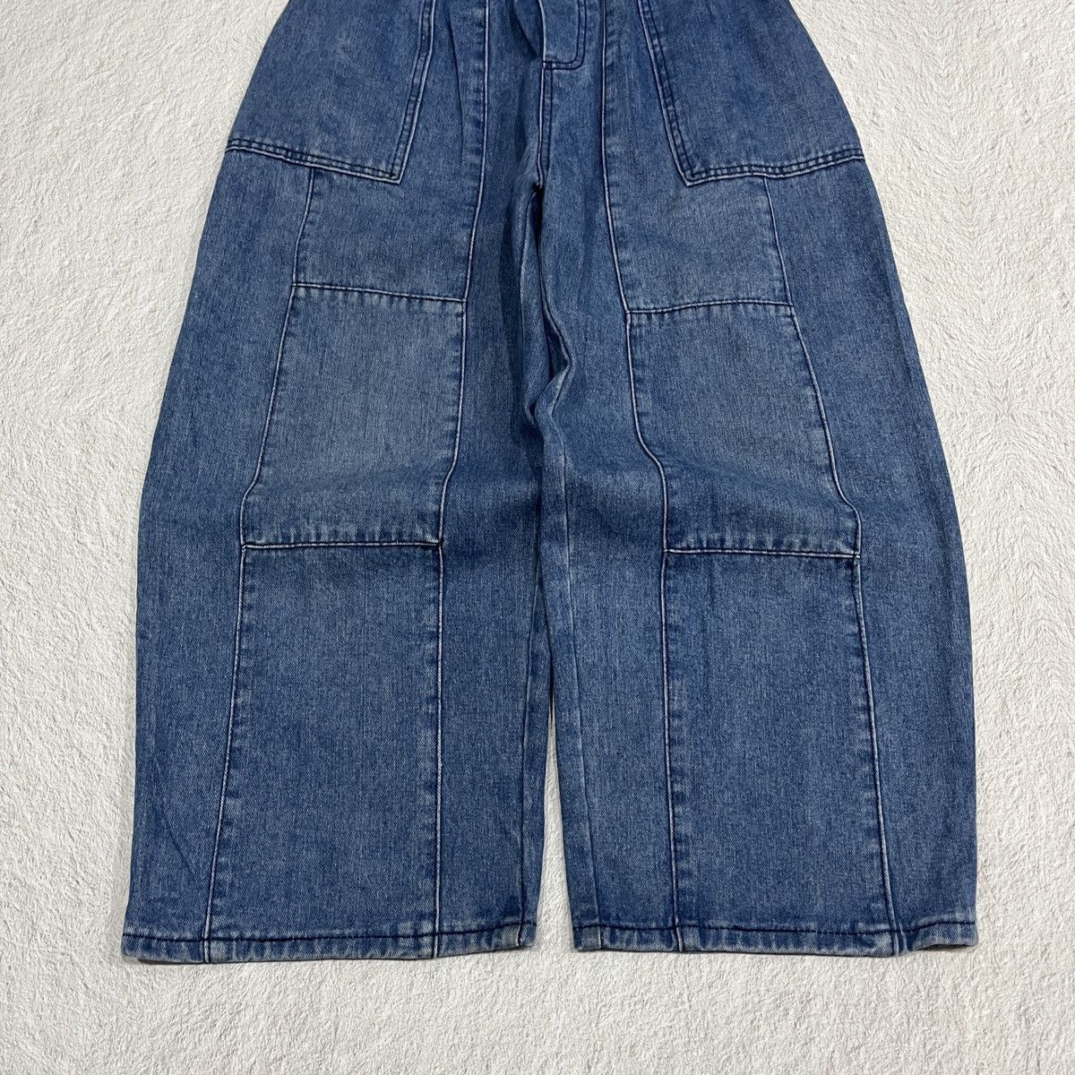 Yohji Yamamoto 2000s JAPAN DENIM SUPER WIDE BAGGY BALLOON PANTS Size US 30 / EU 46 - 3 Thumbnail